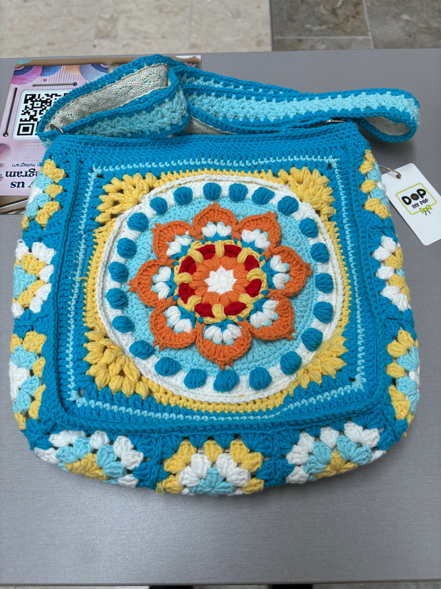 Boho Crochet Mandala Shoulder Bag