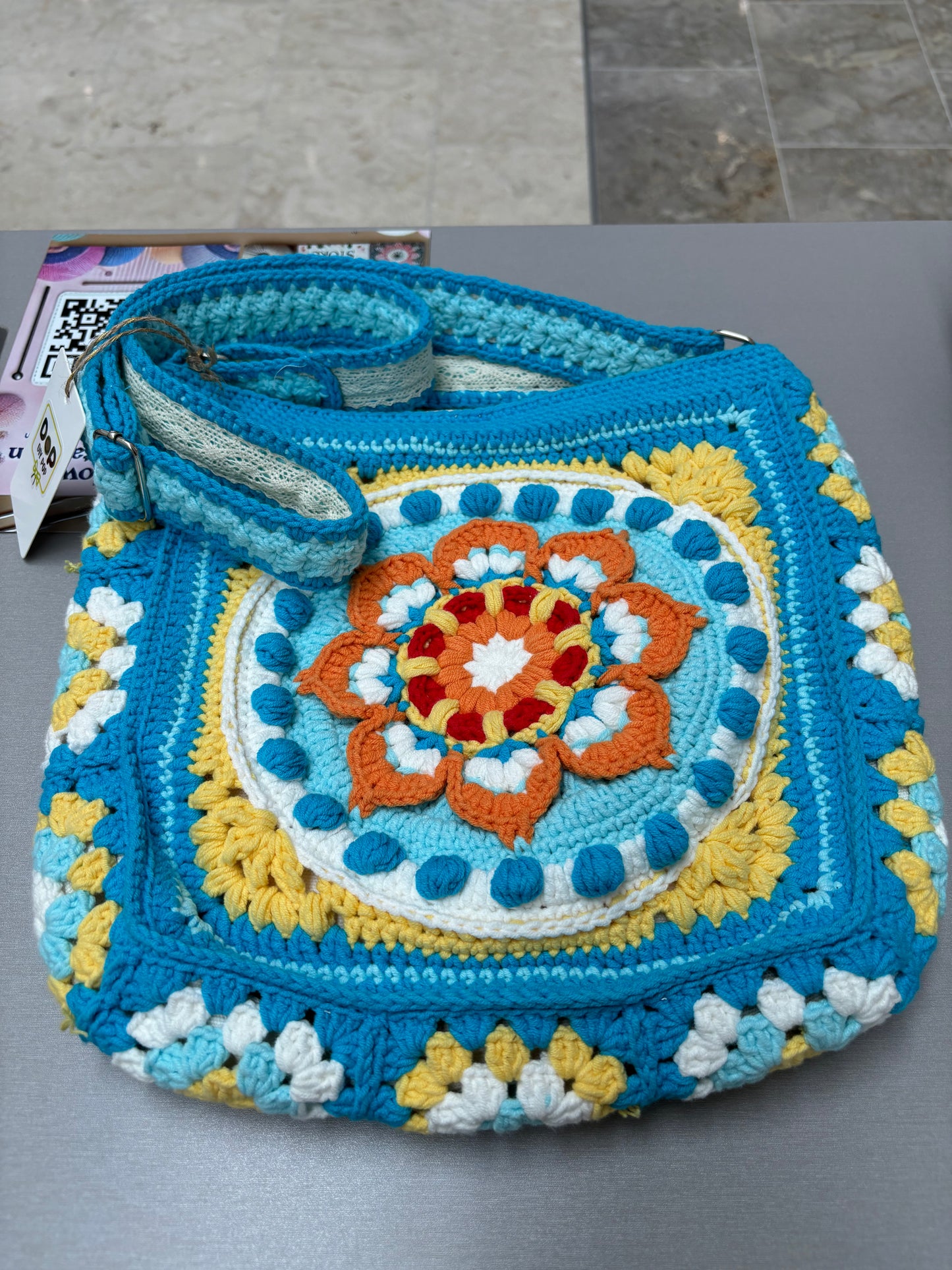 Boho Crochet Mandala Shoulder Bag