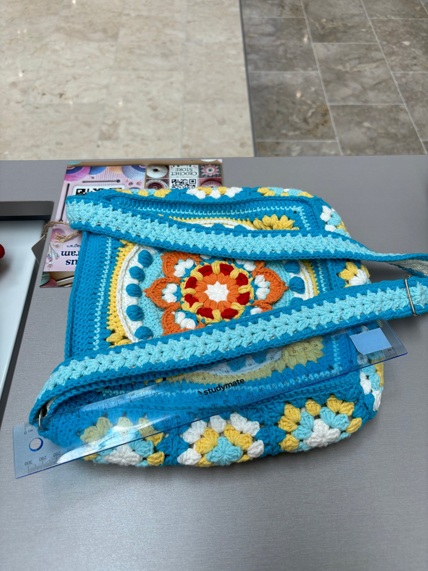 Boho Crochet Mandala Shoulder Bag
