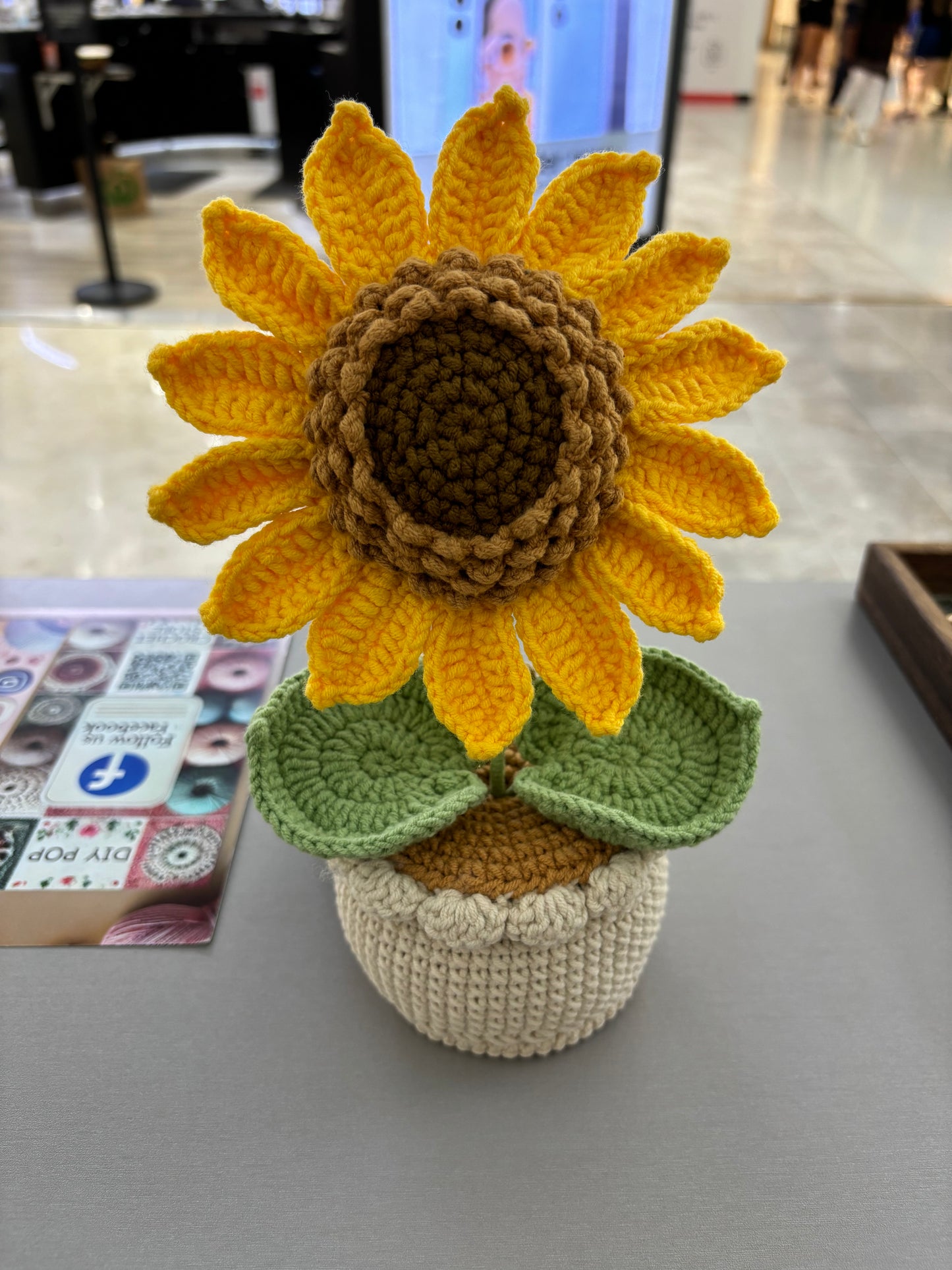 Handmade Crochet Sunflower in Pot