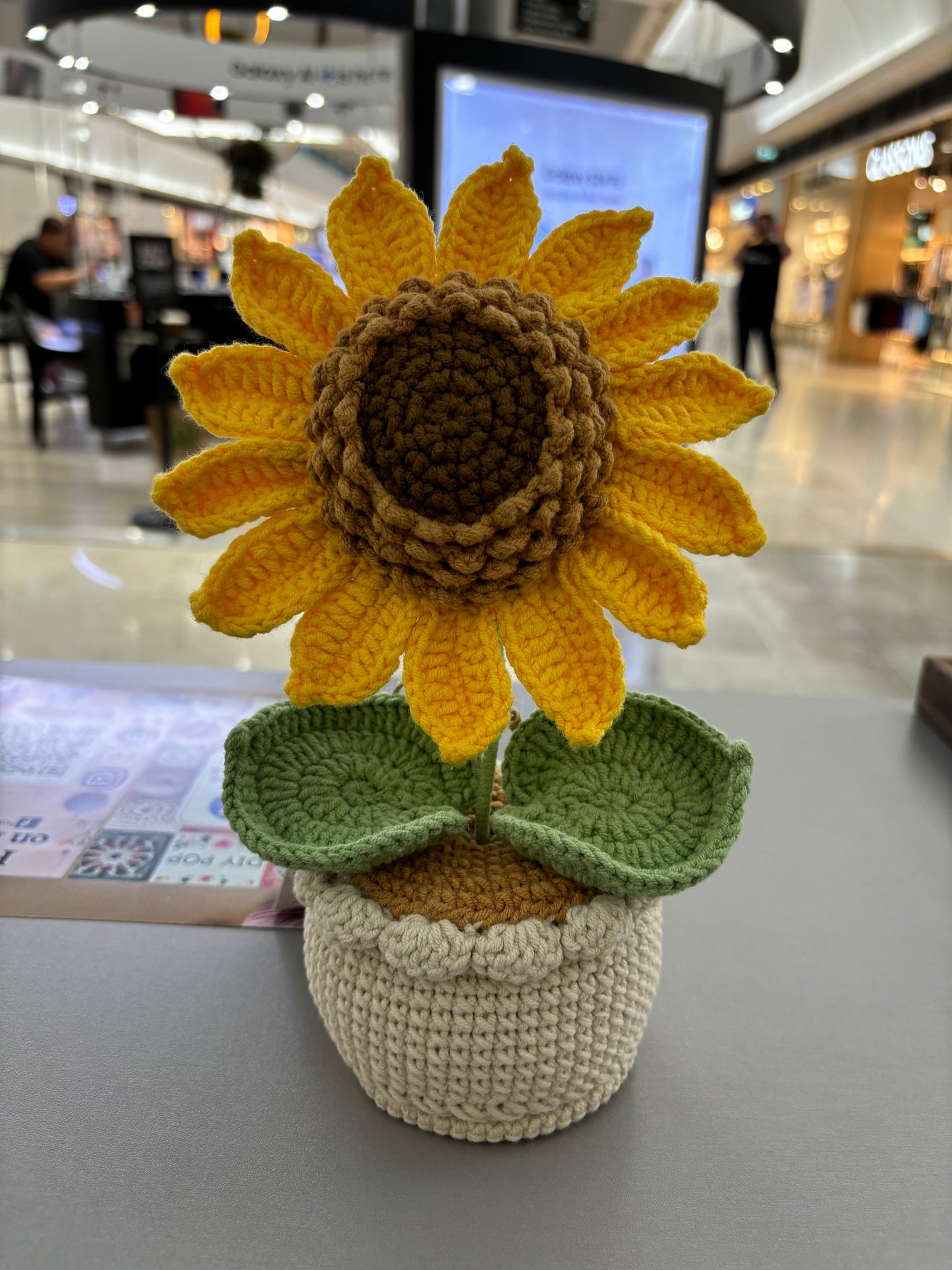 Handmade Crochet Sunflower in Pot