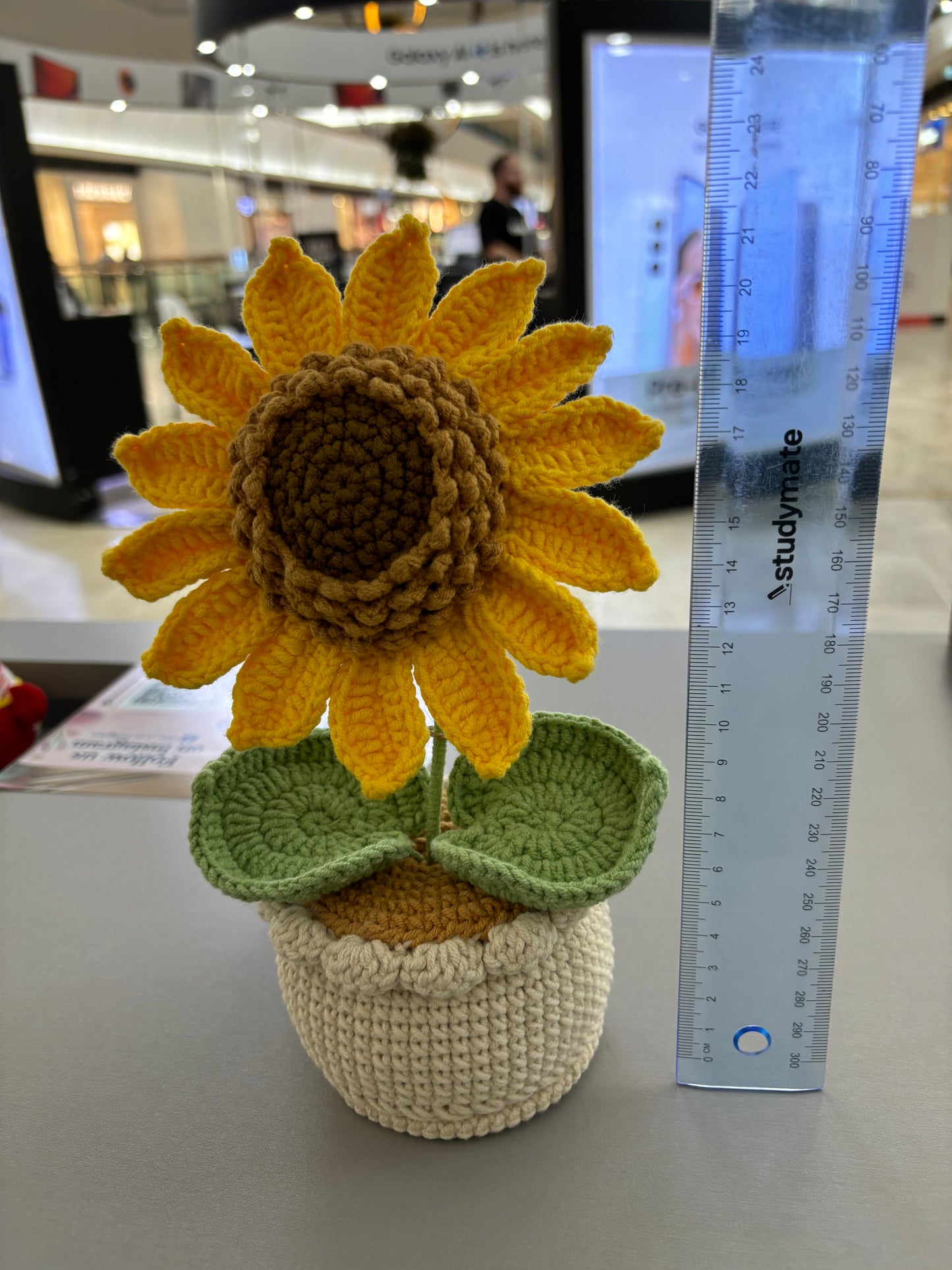 Handmade Crochet Sunflower in Pot