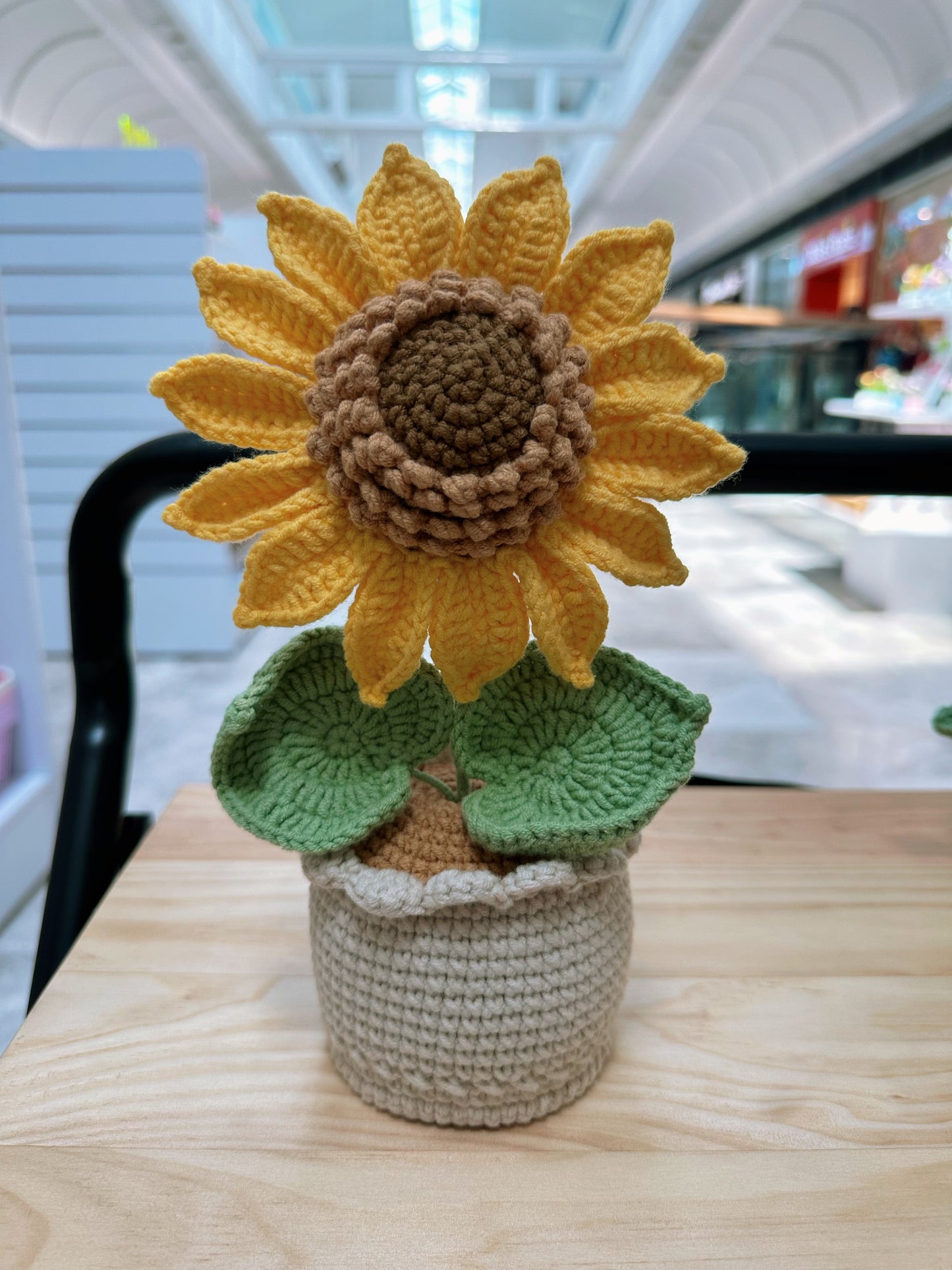 Handmade Crochet Sunflower in Pot