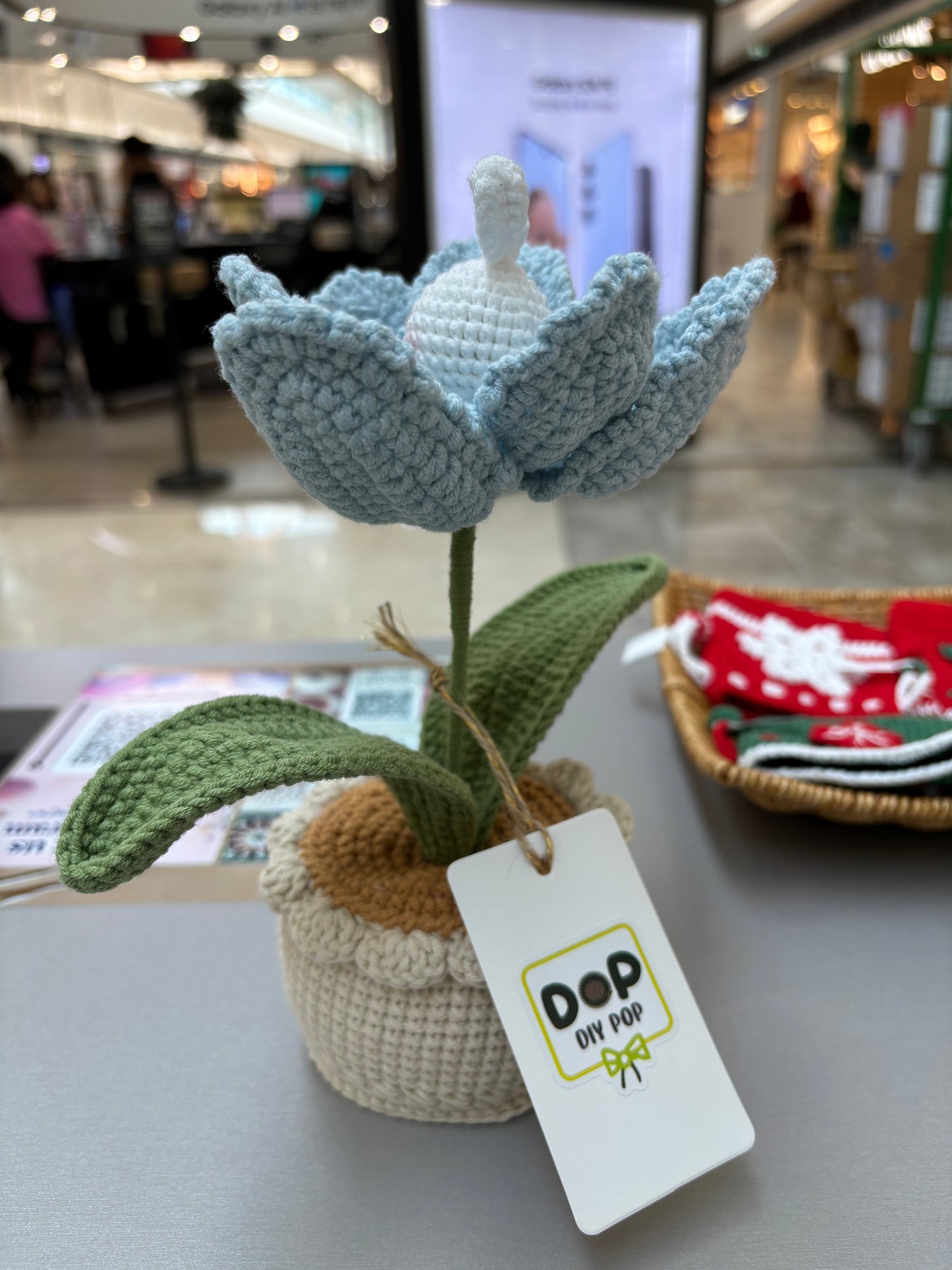 Handmade Crochet Tulip Pot with Bunny
