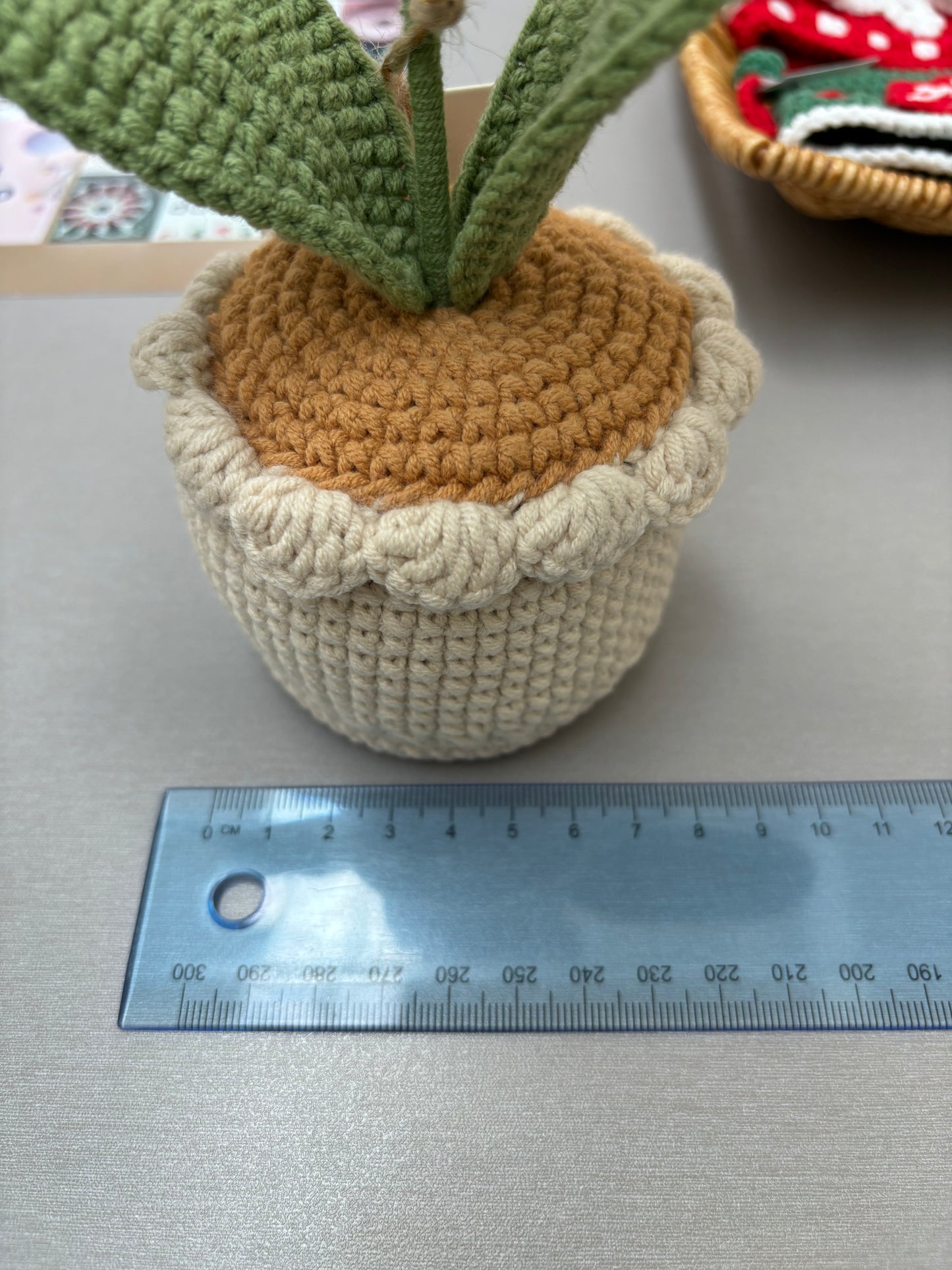 Handmade Crochet Tulip Pot with Bunny