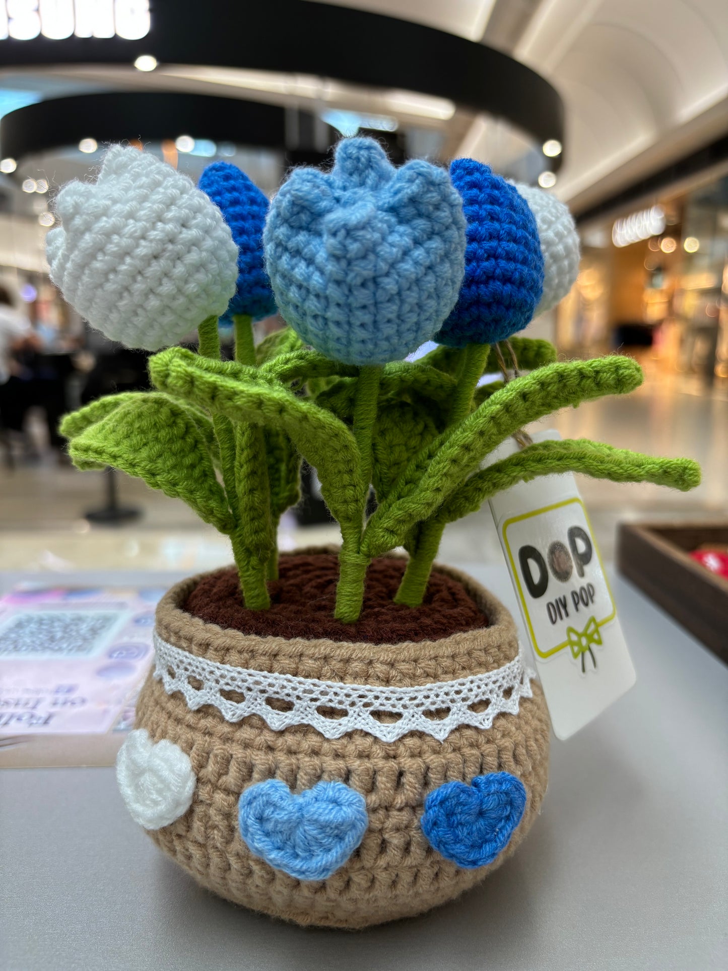 Handmade Crochet Tulip Bouquet in Decorative Pot
