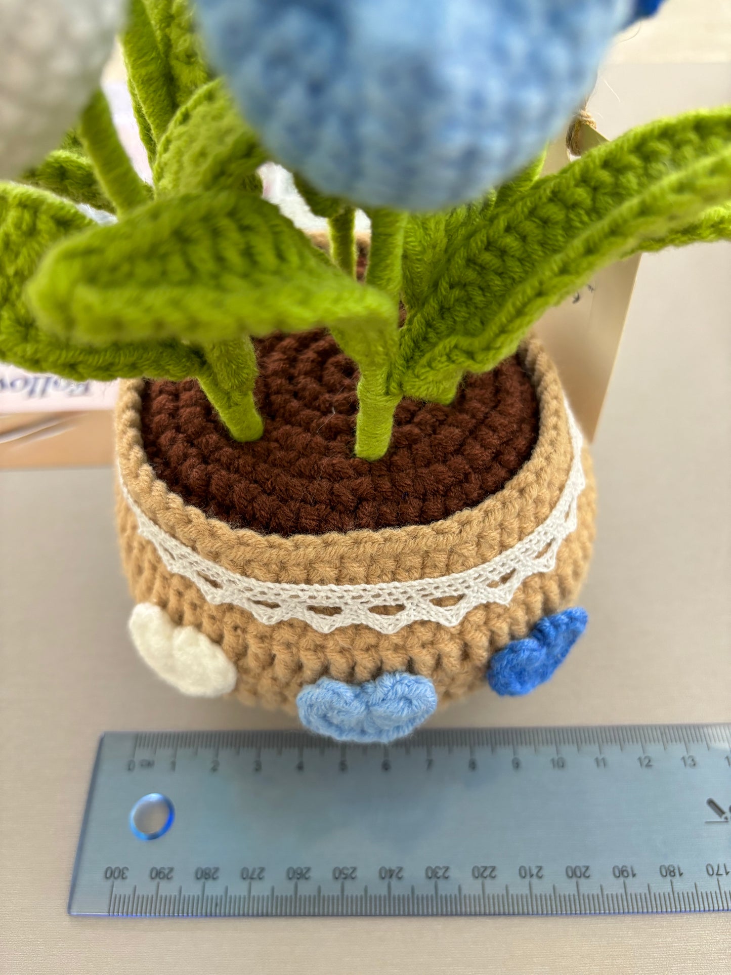 Handmade Crochet Tulip Bouquet in Decorative Pot