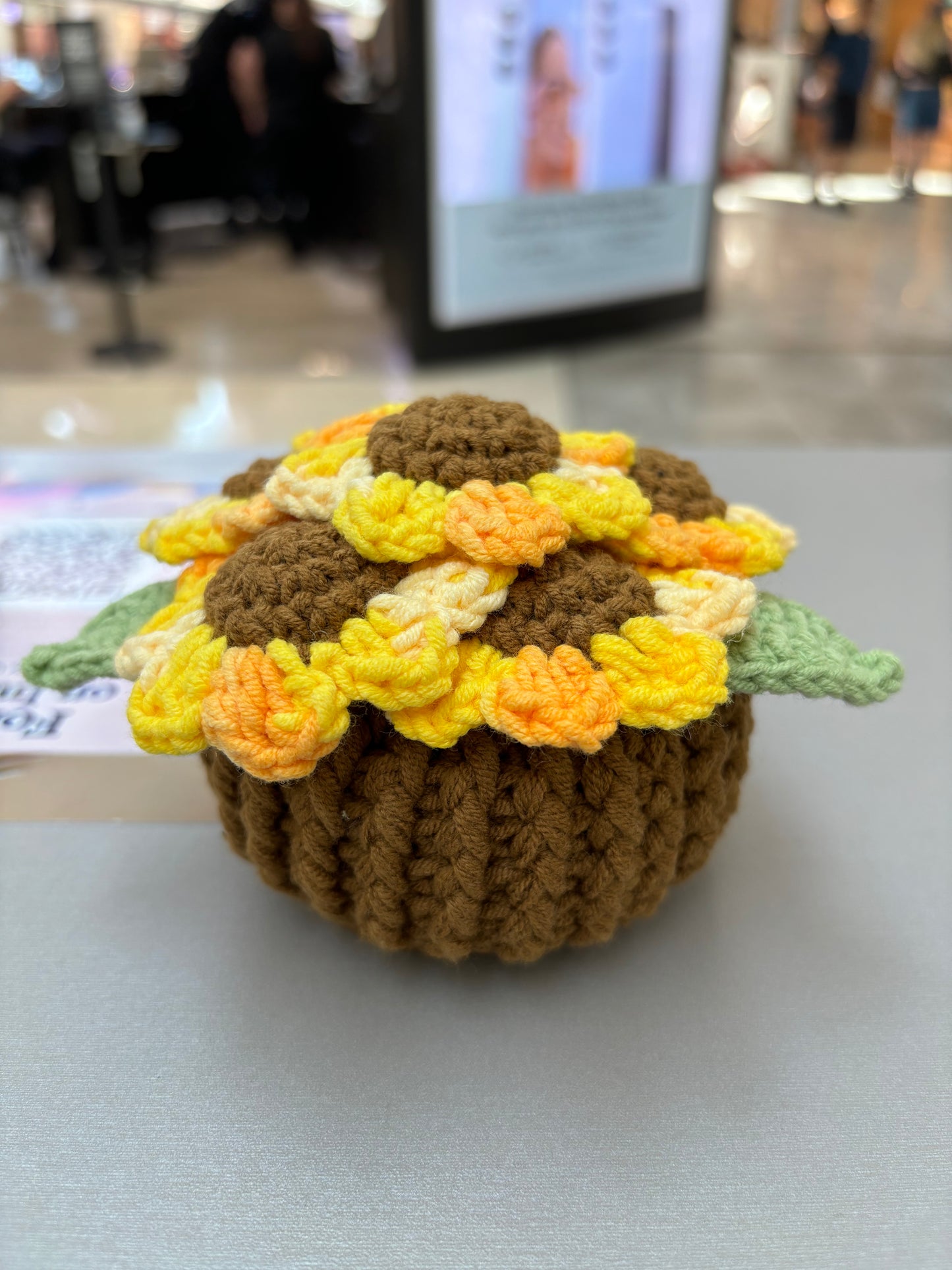 Handmade Crochet Flower Bouquets in Decorative Pots