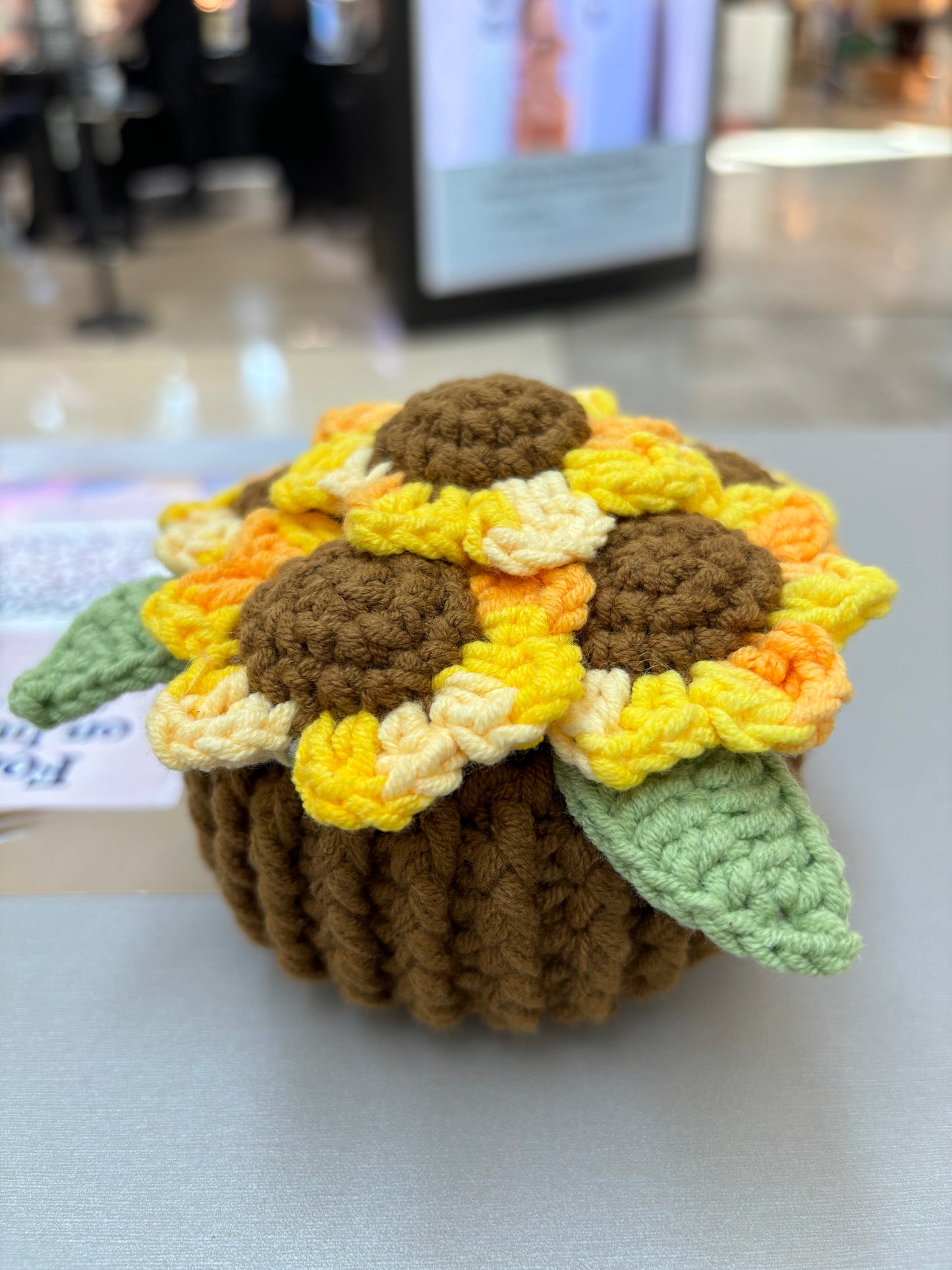 Handmade Crochet Flower Bouquets in Decorative Pots