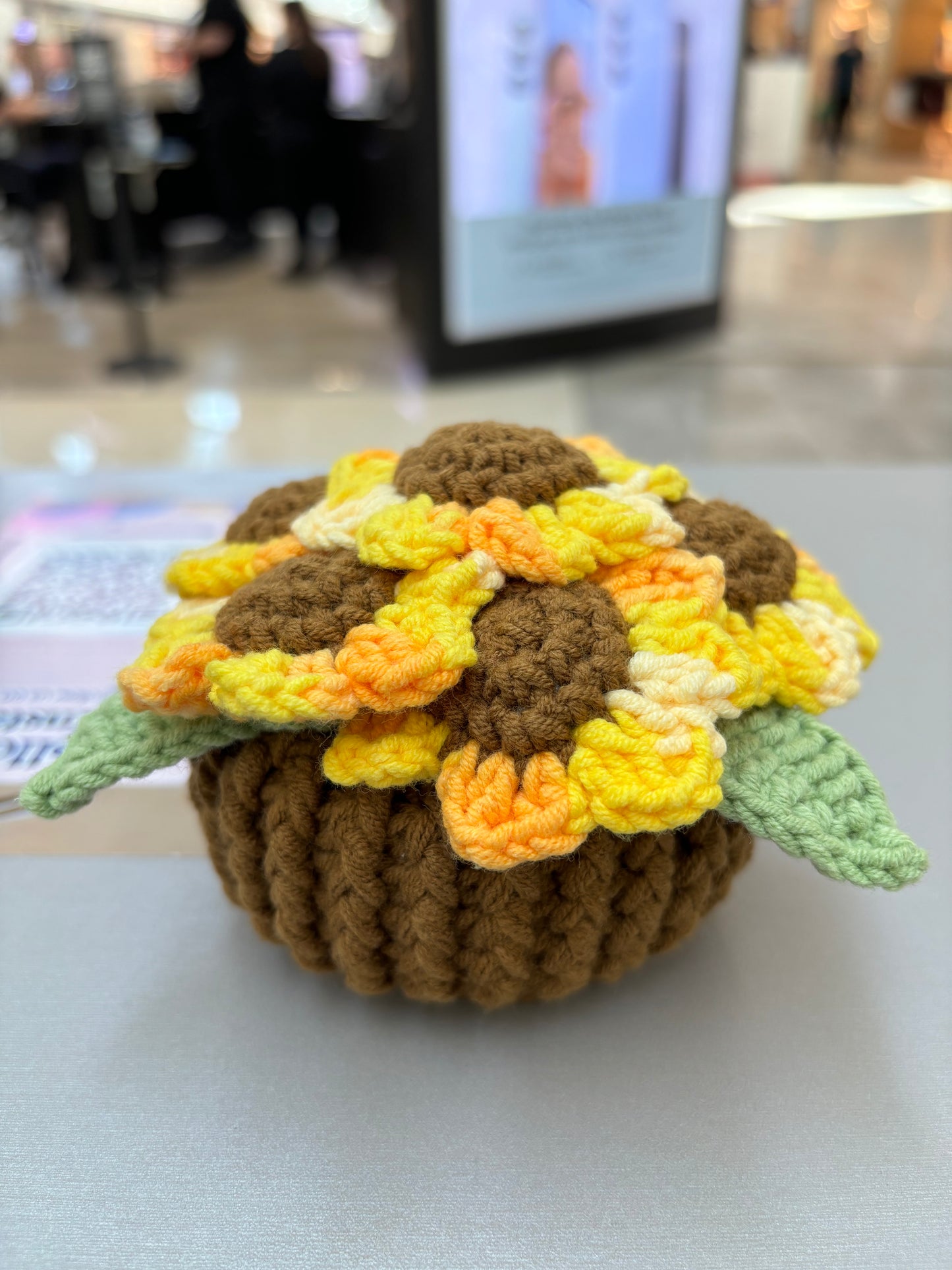 Handmade Crochet Flower Bouquets in Decorative Pots