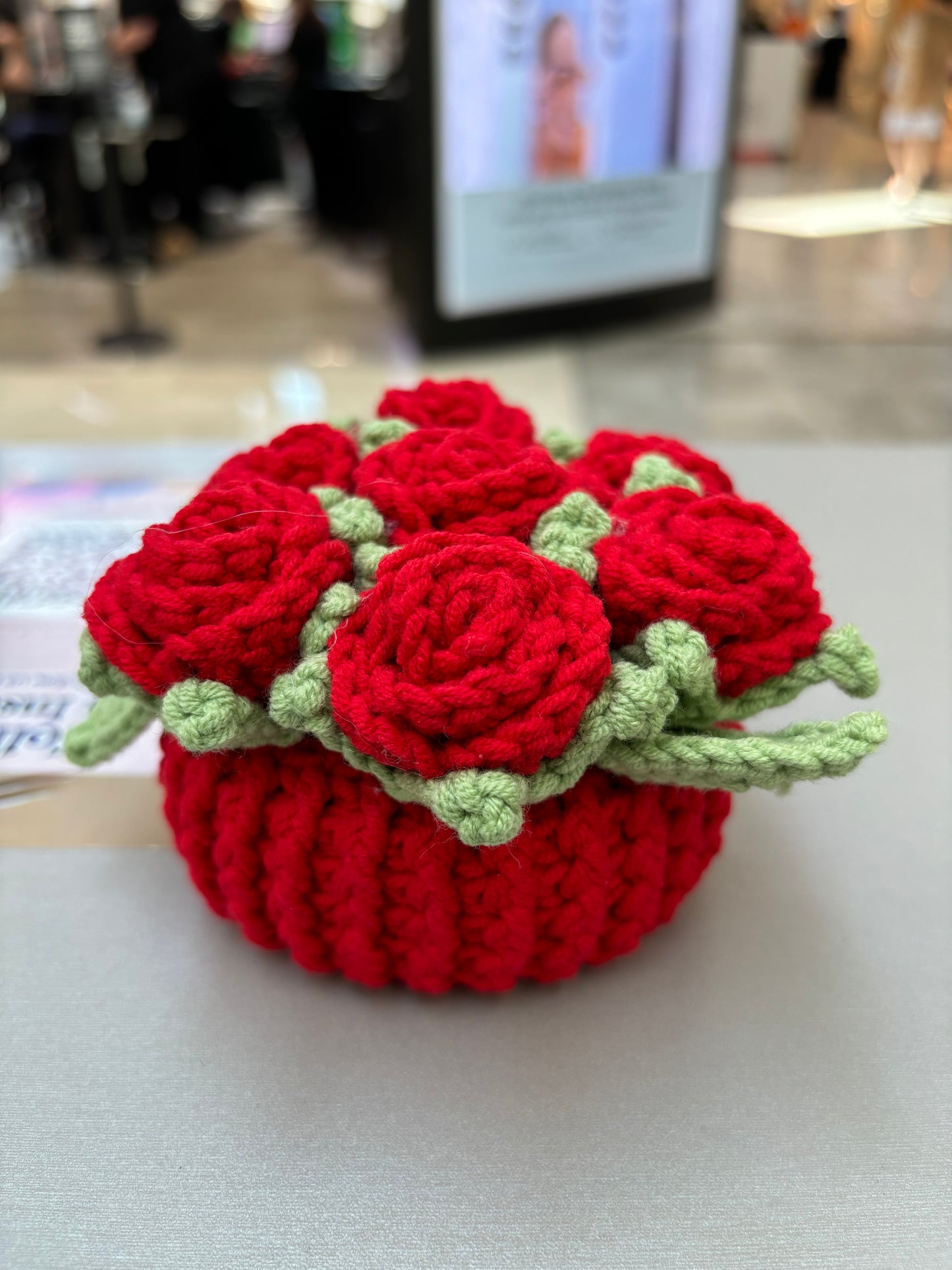 Handmade Crochet Flower Bouquets in Decorative Pots