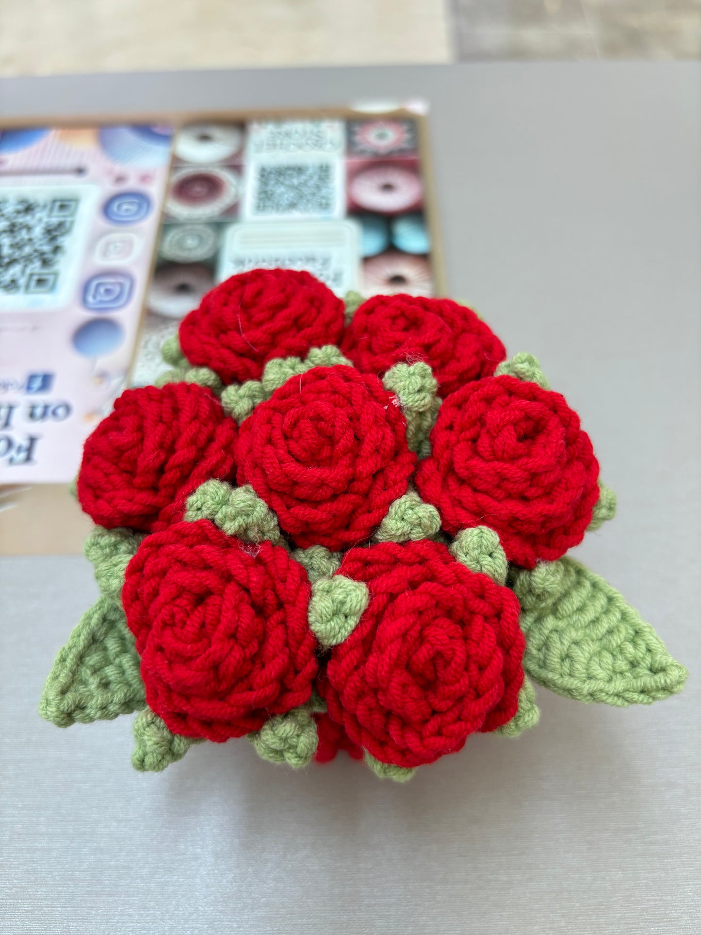 Handmade Crochet Flower Bouquets in Decorative Pots