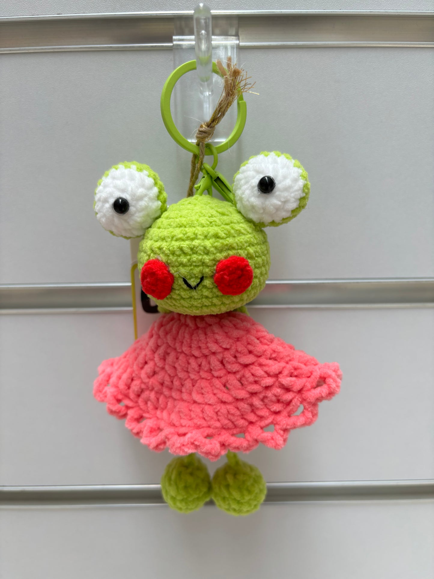 Crochet Frog Keychain with Dress