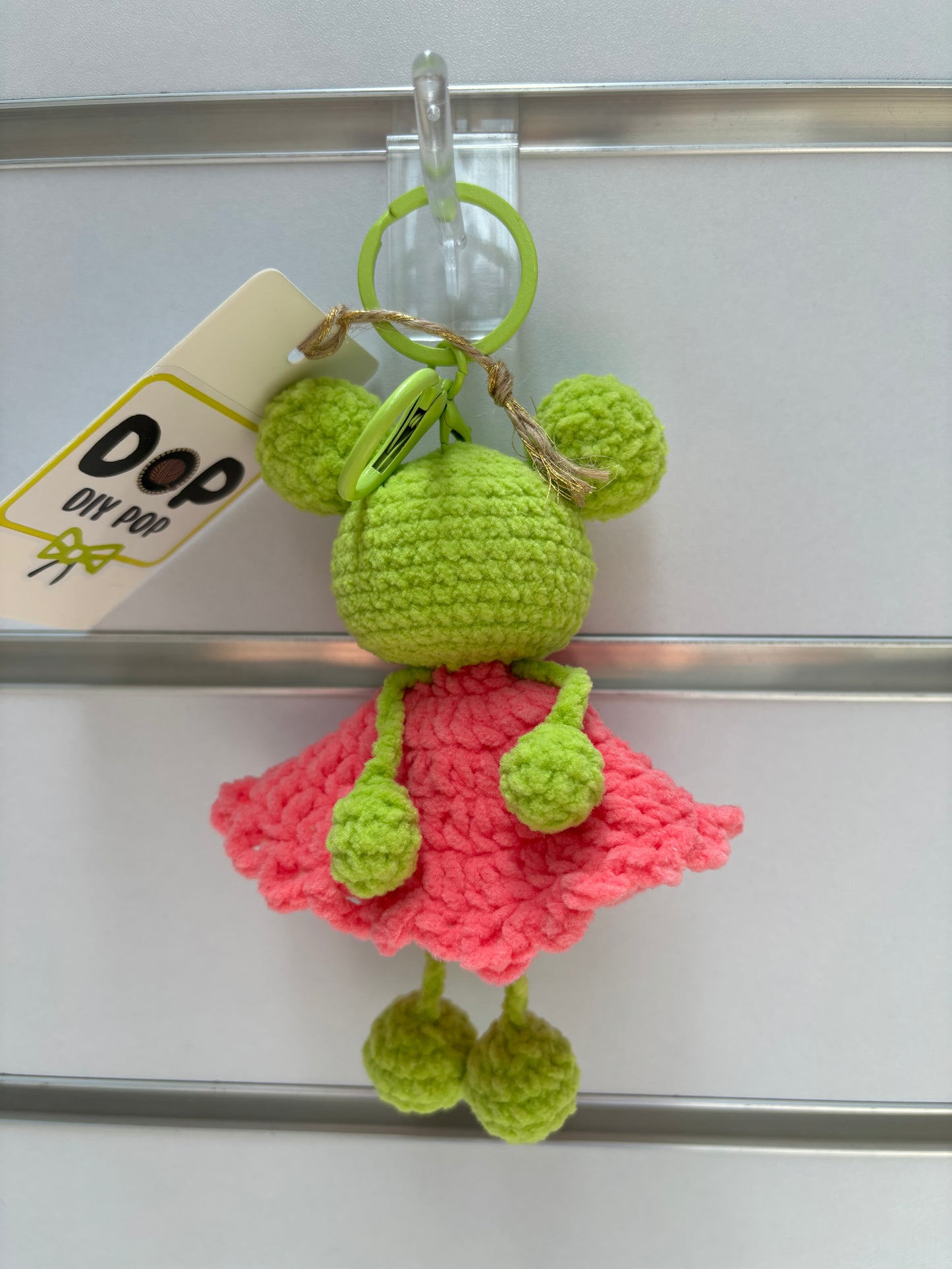 Crochet Frog Keychain with Dress
