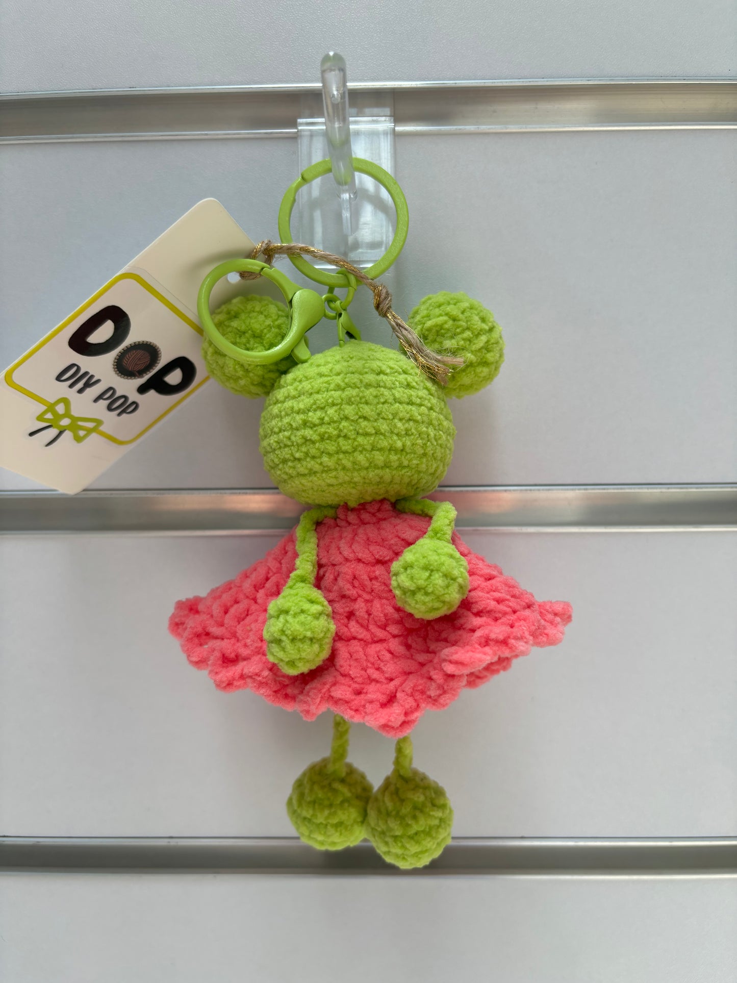 Crochet Frog Keychain with Dress
