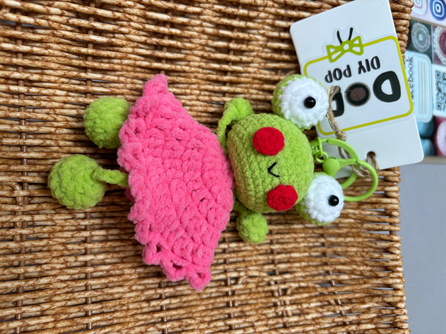 Crochet Frog Keychain with Dress
