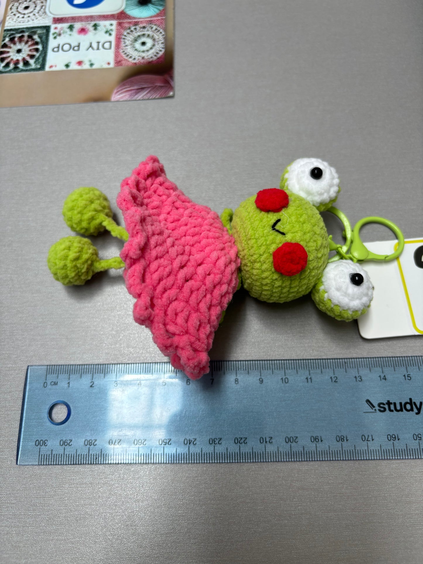 Crochet Frog Keychain with Dress