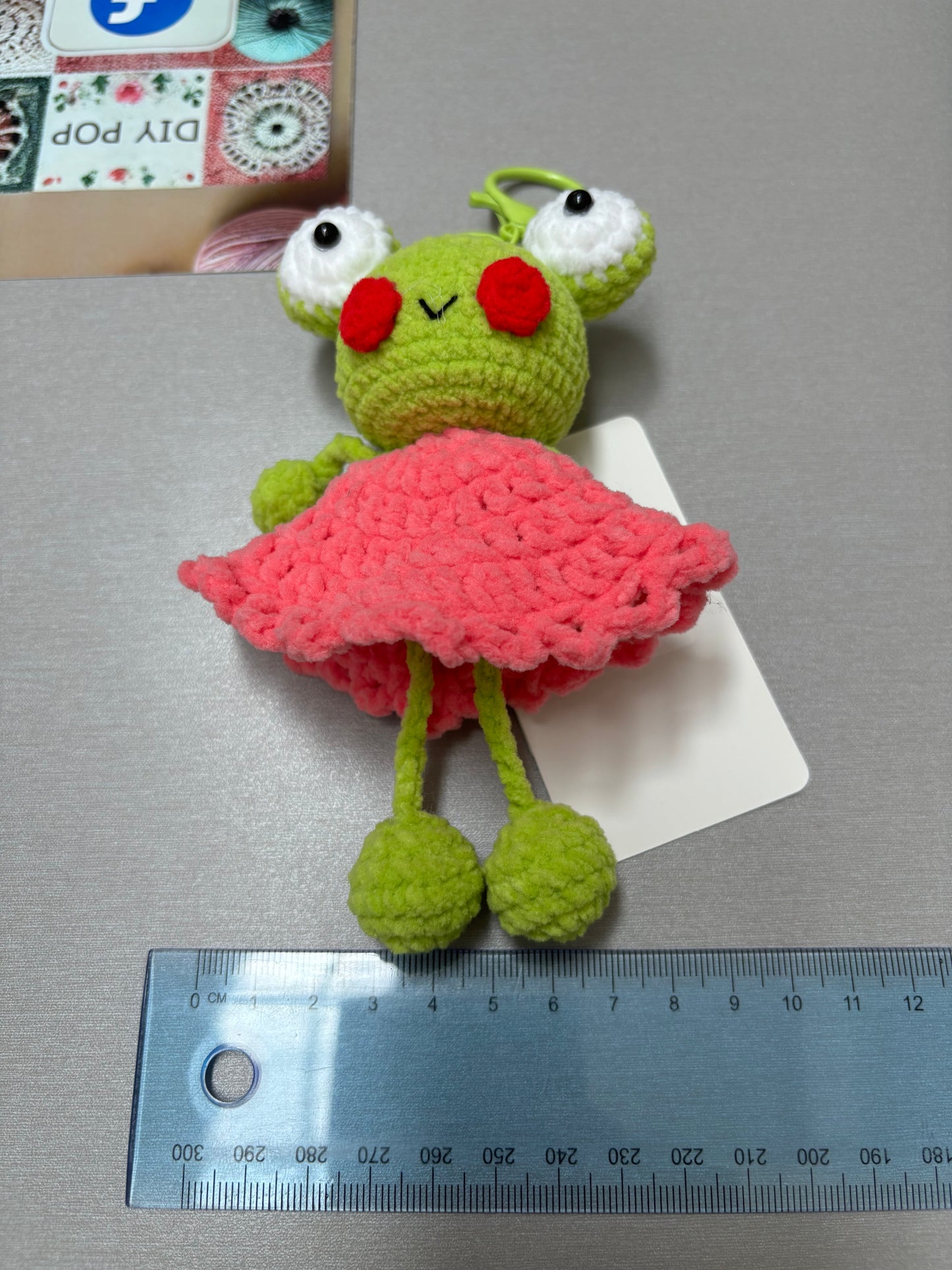 Crochet Frog Keychain with Dress