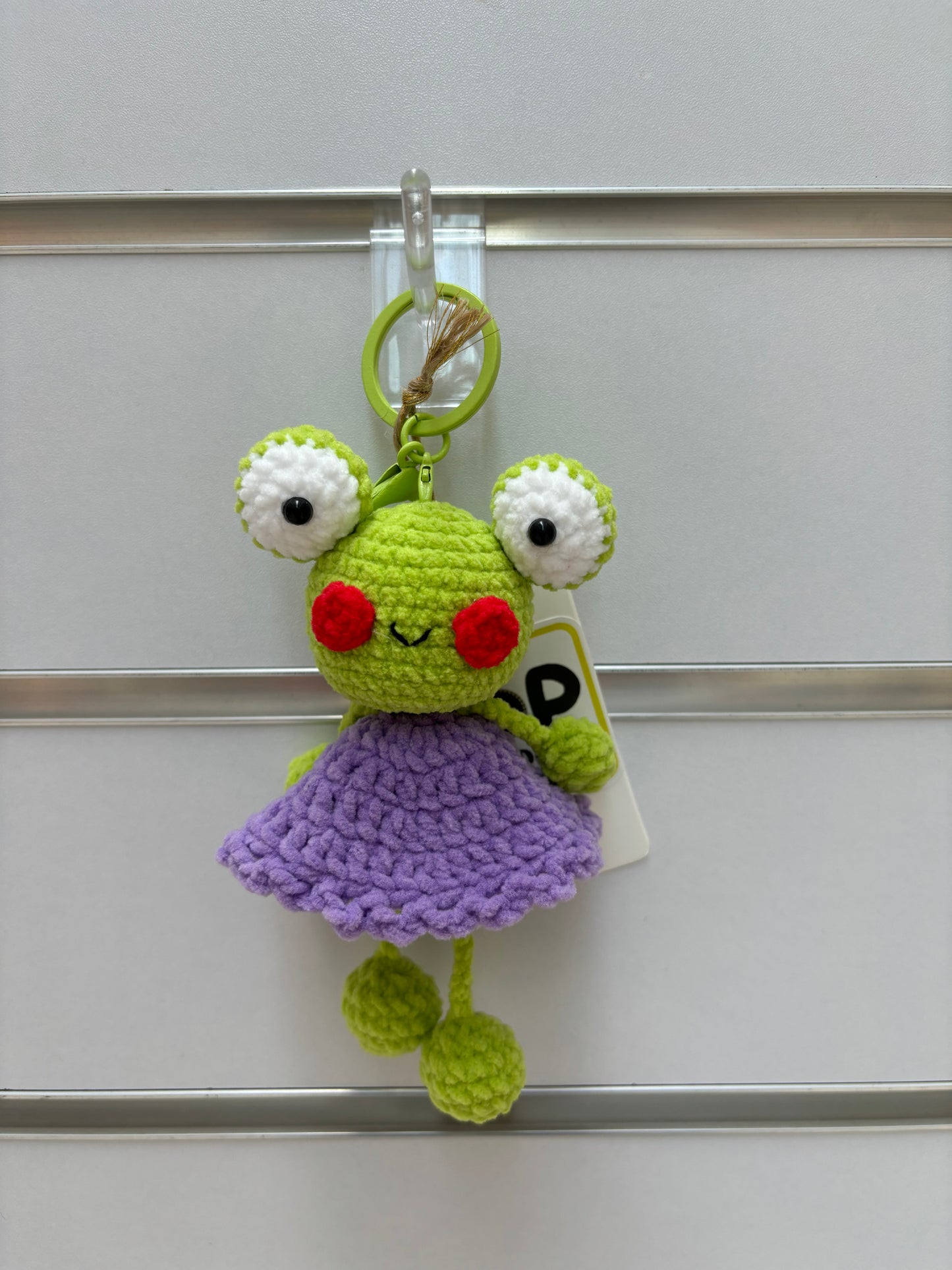 Crochet Frog Keychain with Dress