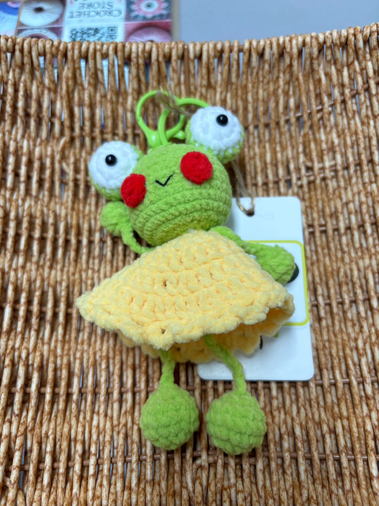 Crochet Frog Keychain with Dress