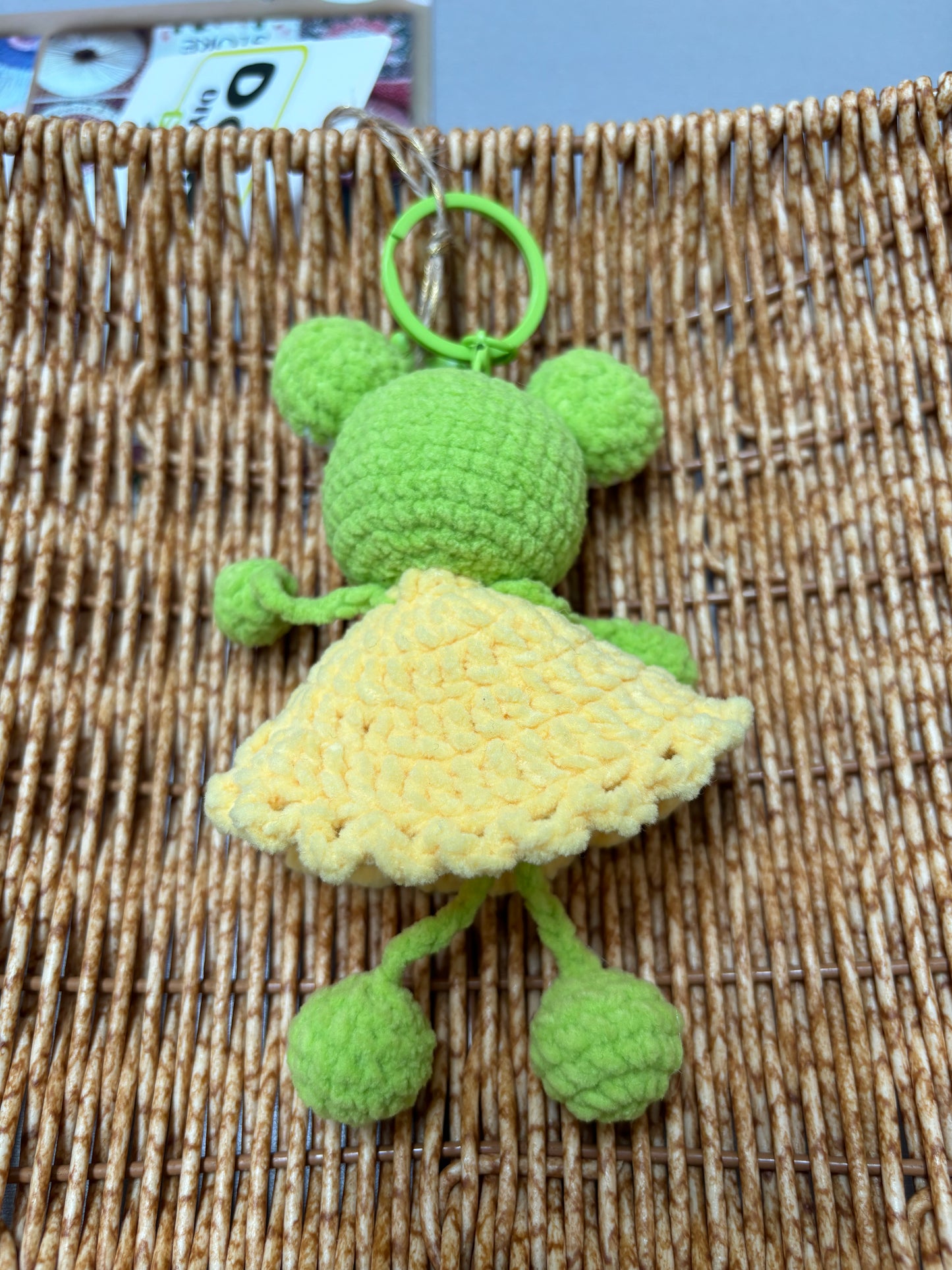 Crochet Frog Keychain with Dress
