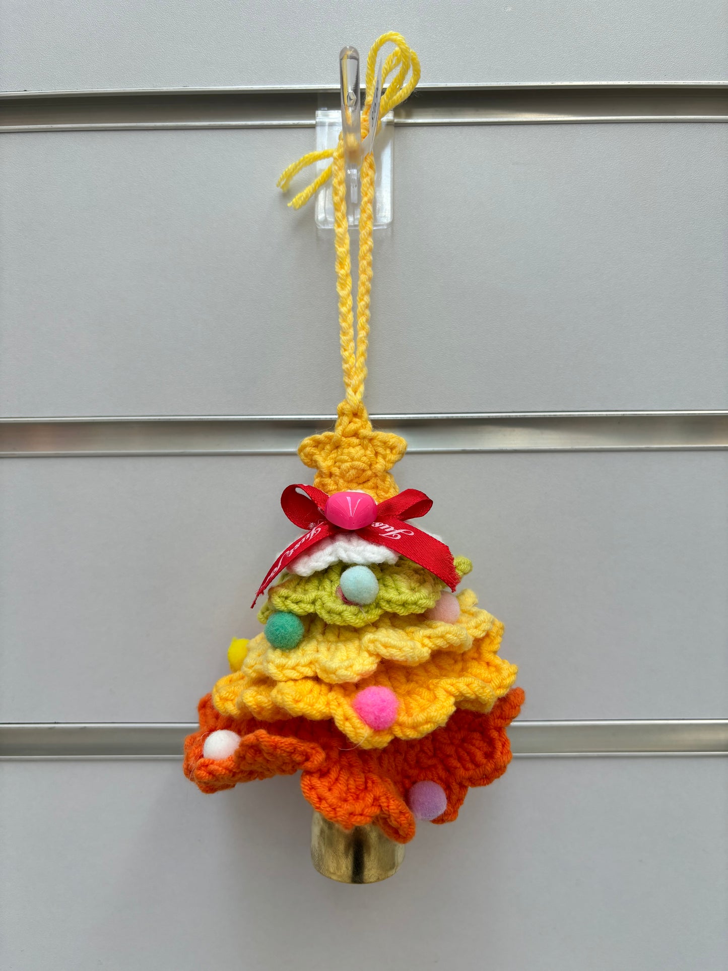 Handmade Crochet Christmas Tree Ornaments with Bell - Multicolor