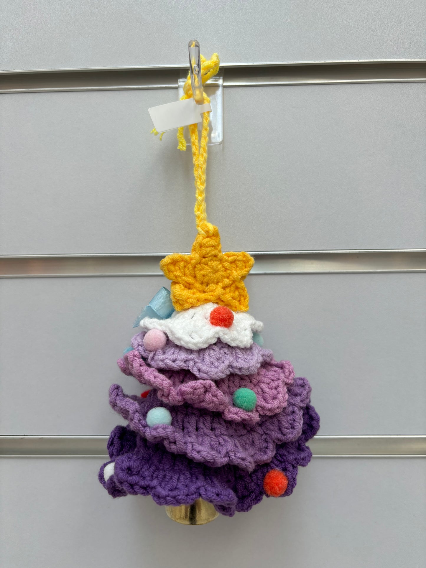 Handmade Crochet Christmas Tree Ornaments with Bell - Multicolor
