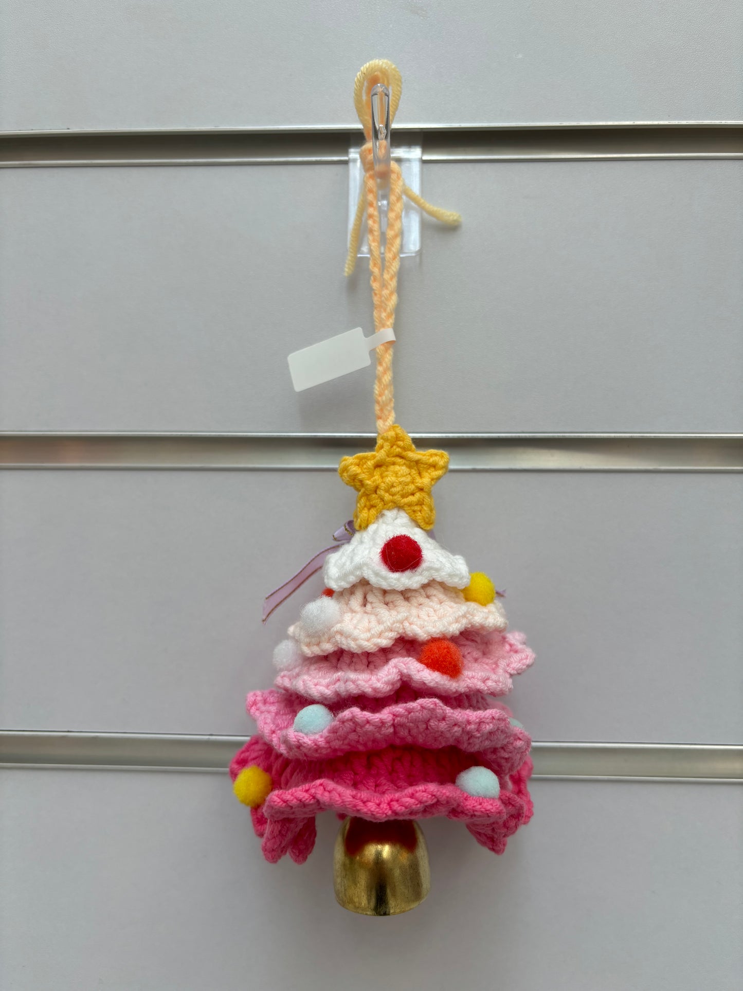 Handmade Crochet Christmas Tree Ornaments with Bell - Multicolor