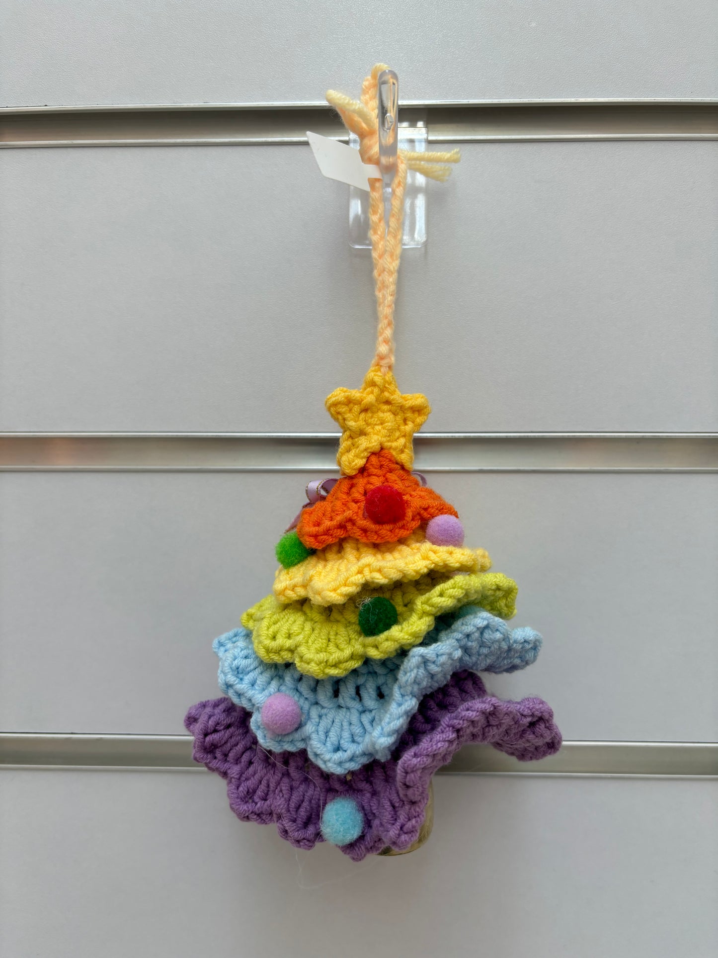 Handmade Crochet Christmas Tree Ornaments with Bell - Multicolor