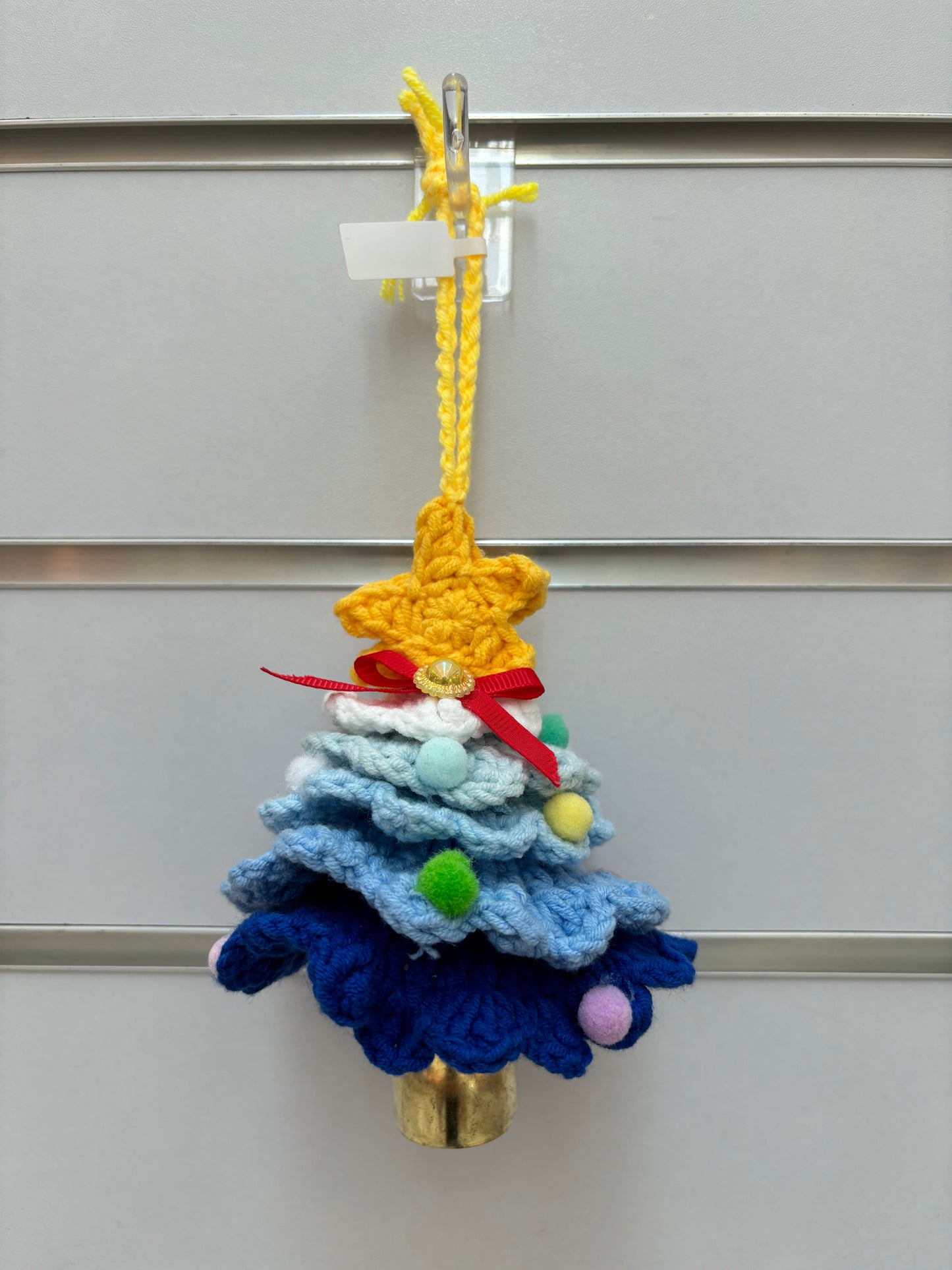 Handmade Crochet Christmas Tree Ornaments with Bell - Multicolor