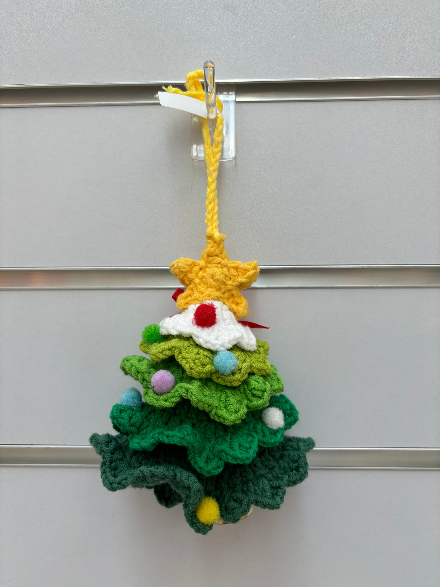 Handmade Crochet Christmas Tree Ornaments with Bell - Multicolor
