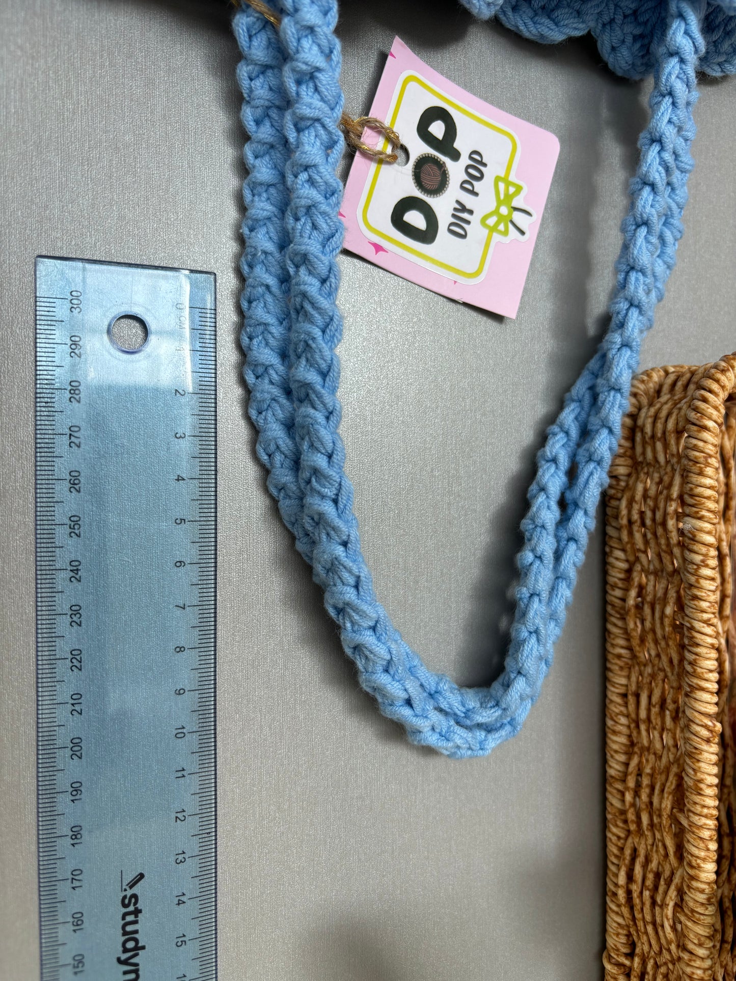 Handmade Crochet Tulip Tote Bag – Blue