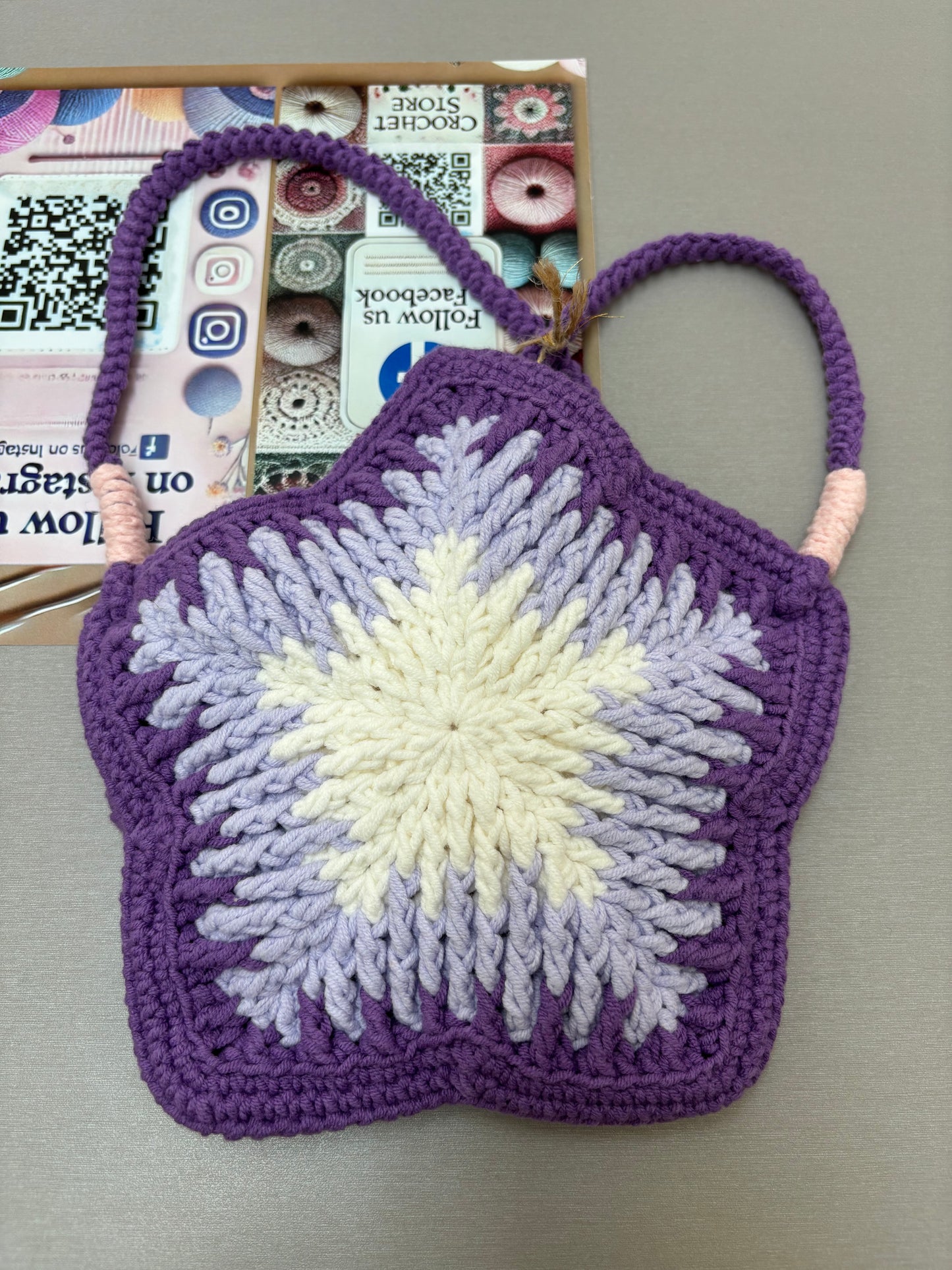 Hand-Crocheted Star-Shaped Shoulder Bag