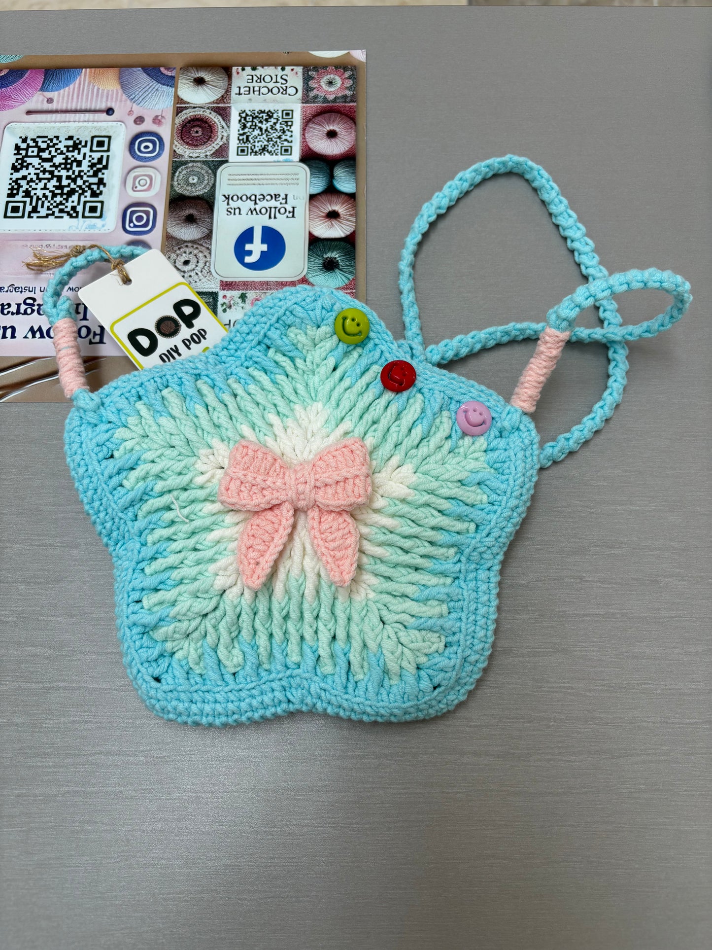 Hand-Crocheted Star-Shaped Shoulder Bag