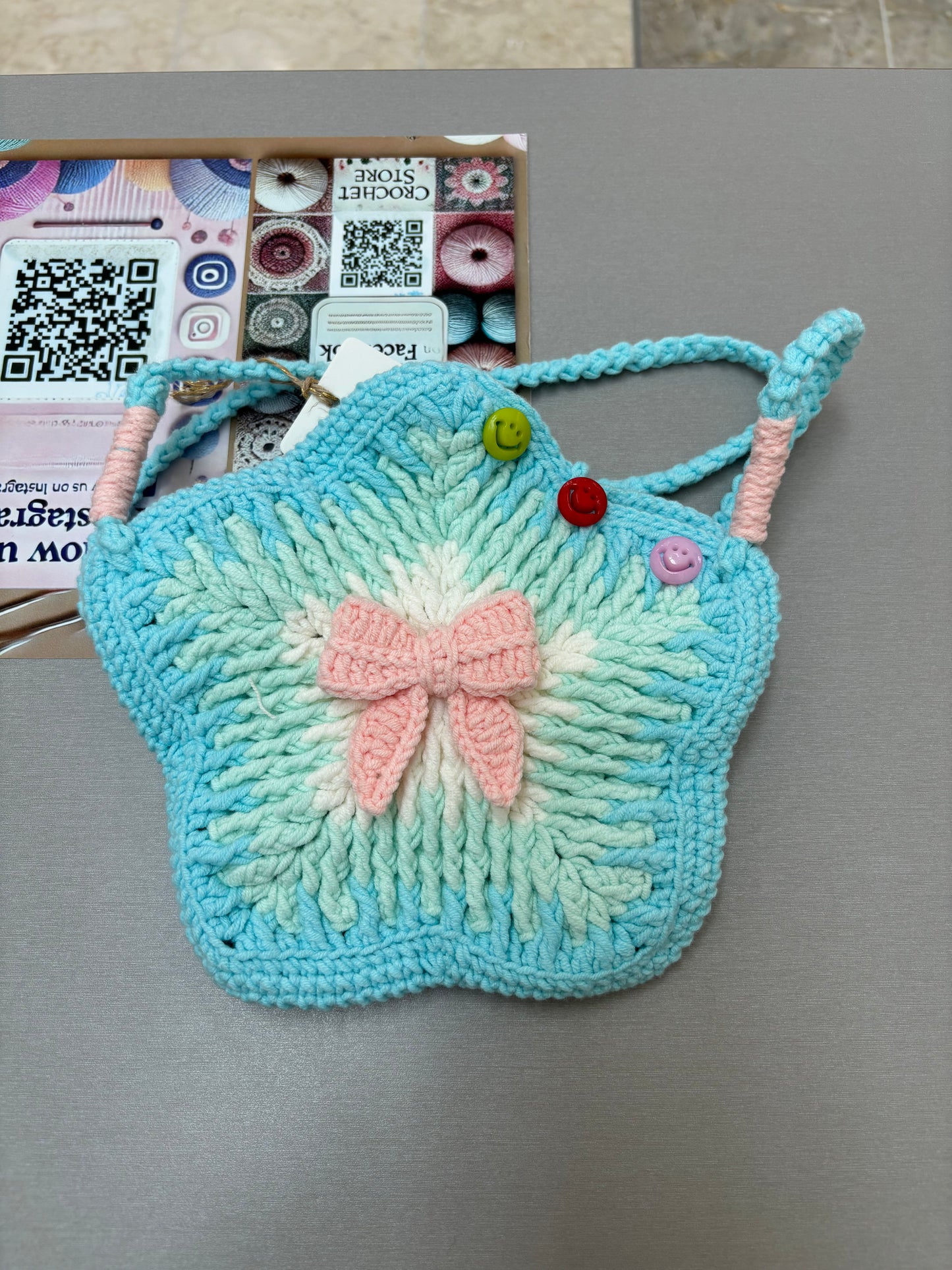 Hand-Crocheted Star-Shaped Shoulder Bag