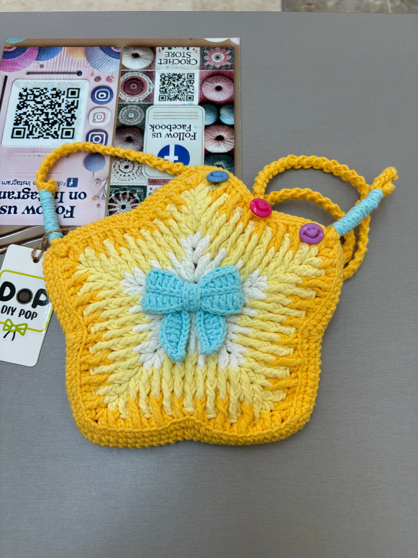 Hand-Crocheted Star-Shaped Shoulder Bag