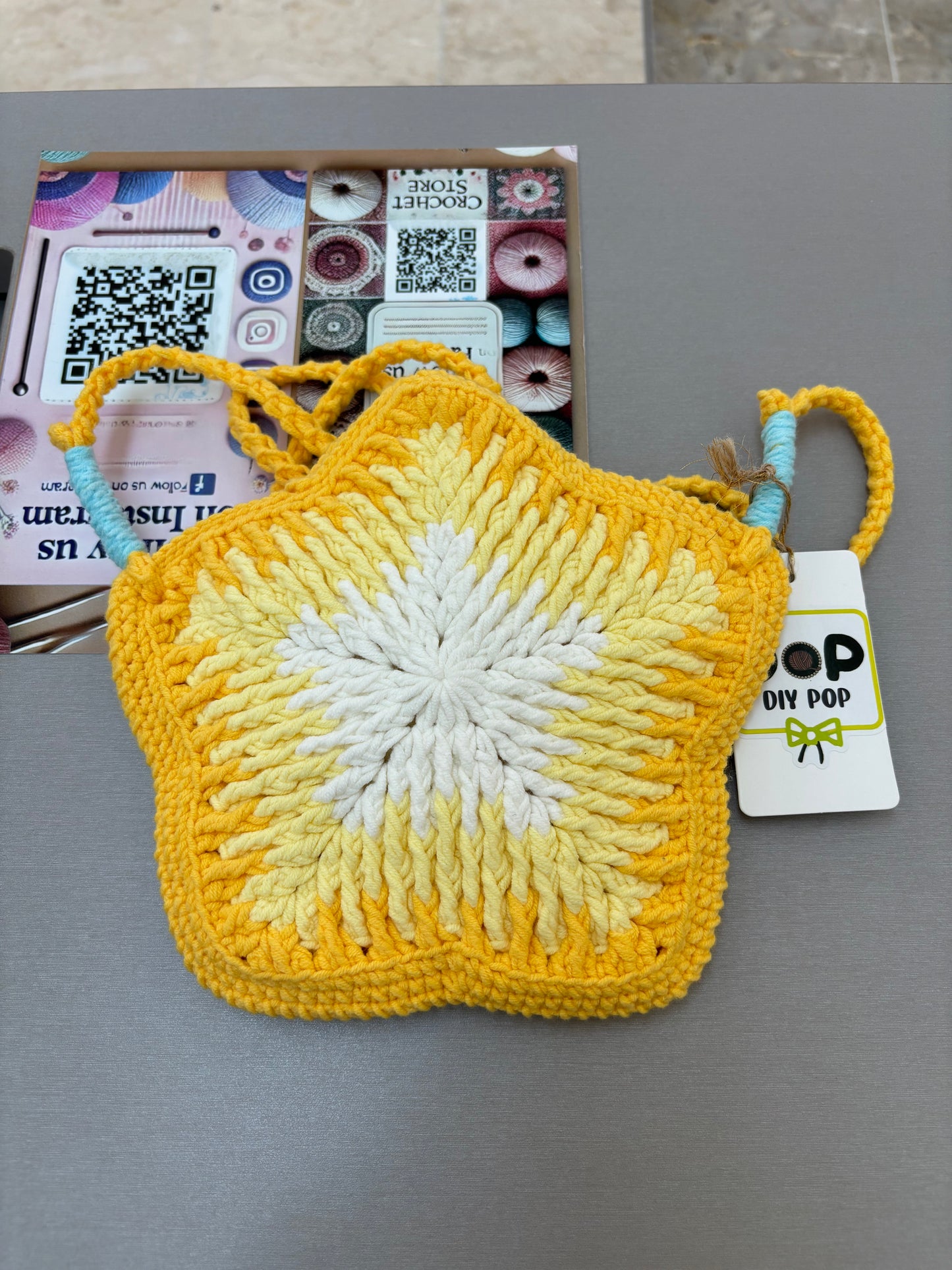 Hand-Crocheted Star-Shaped Shoulder Bag