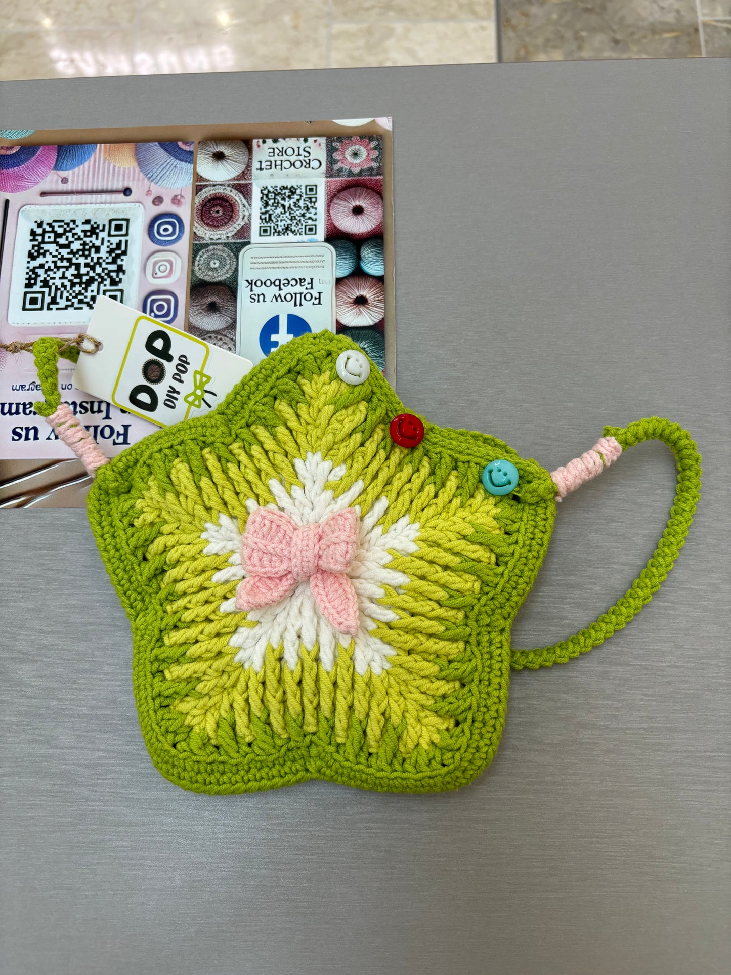 Hand-Crocheted Star-Shaped Shoulder Bag