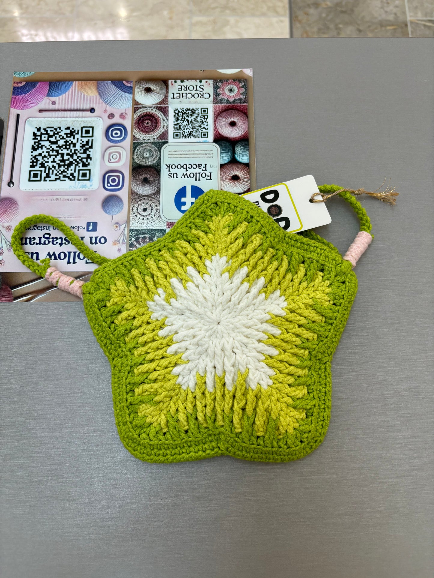 Hand-Crocheted Star-Shaped Shoulder Bag