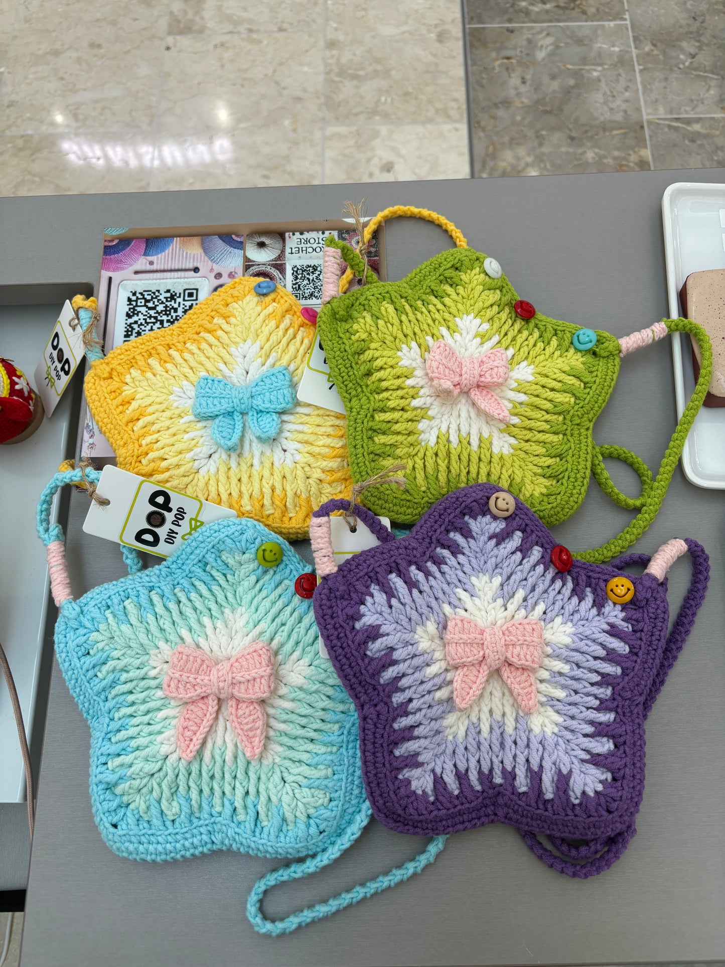 Hand-Crocheted Star-Shaped Shoulder Bag