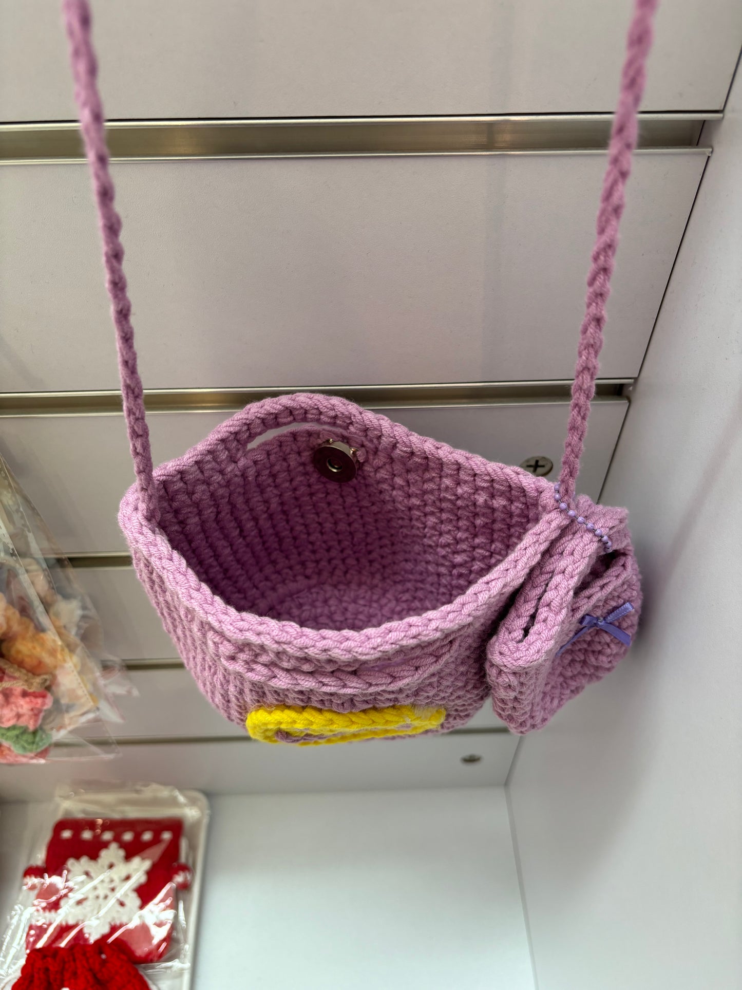 Hand-Crocheted Smiley Face Bag Set – Shoulder Bag & Mini Coin Pouch