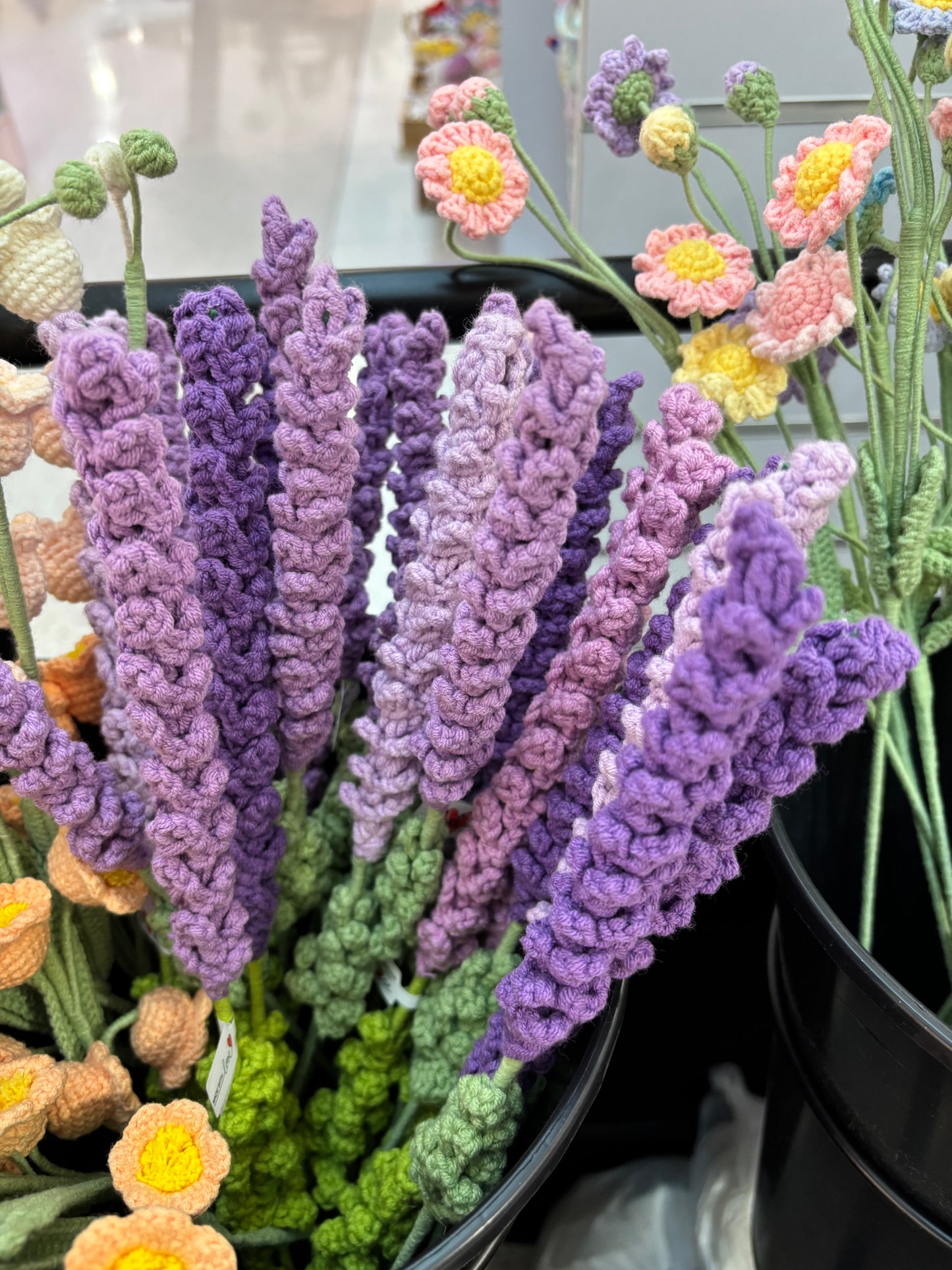 Handmade Crochet Lavender Stems - Purple Decorative Flowers