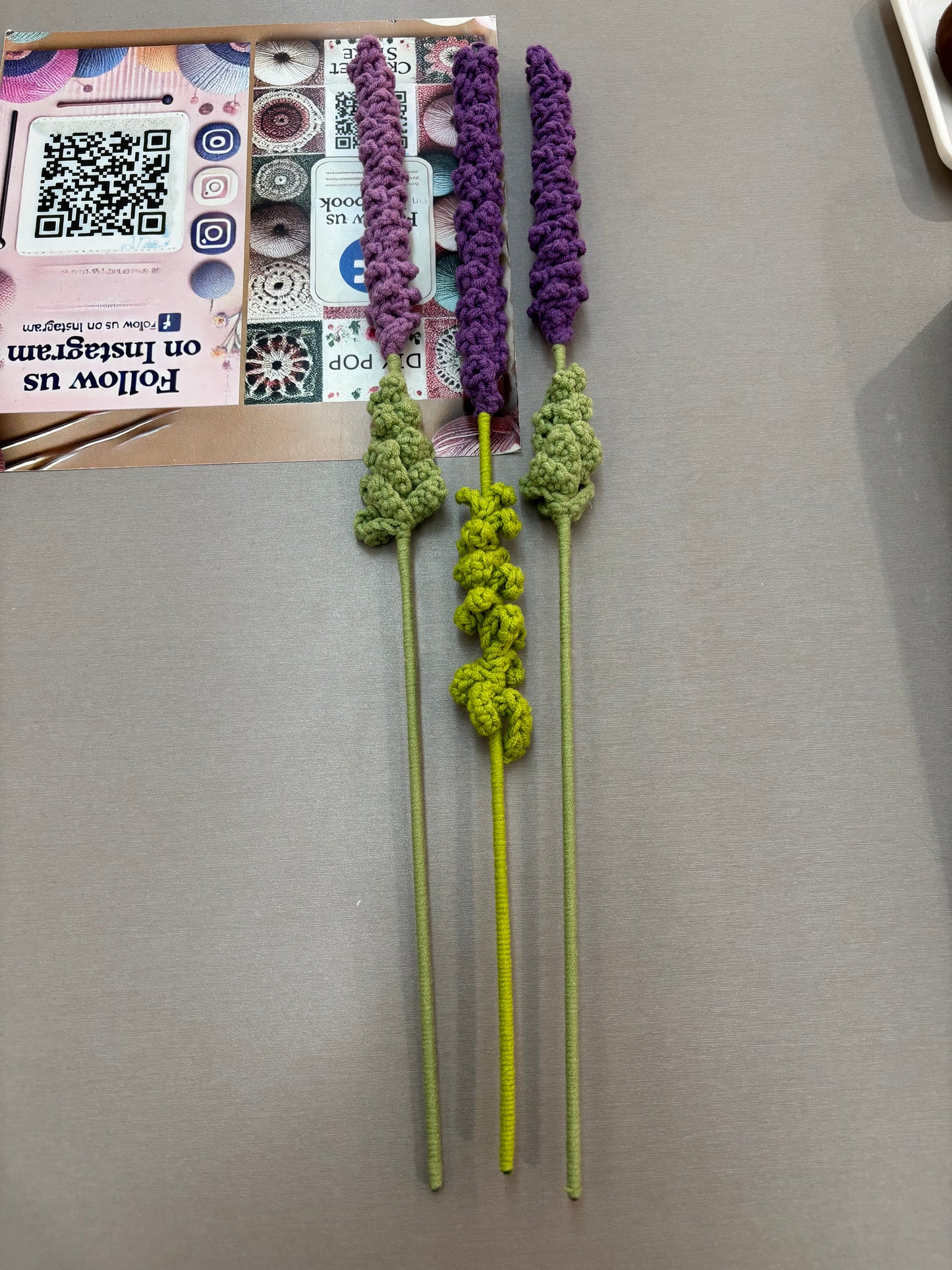 Handmade Crochet Lavender Stems - Purple Decorative Flowers