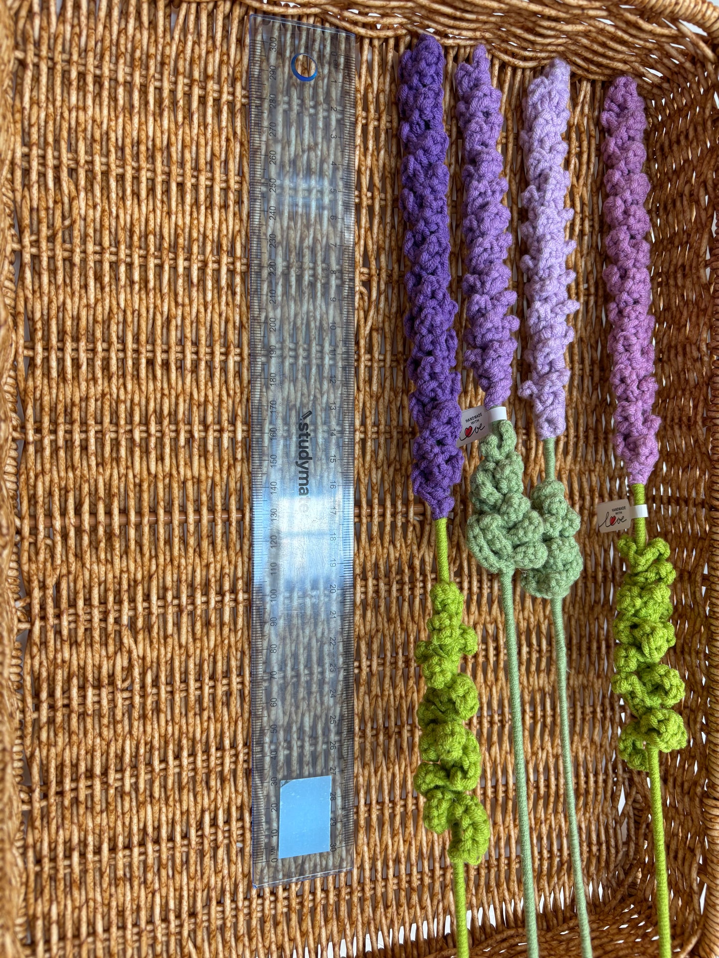 Handmade Crochet Lavender Stems - Purple Decorative Flowers