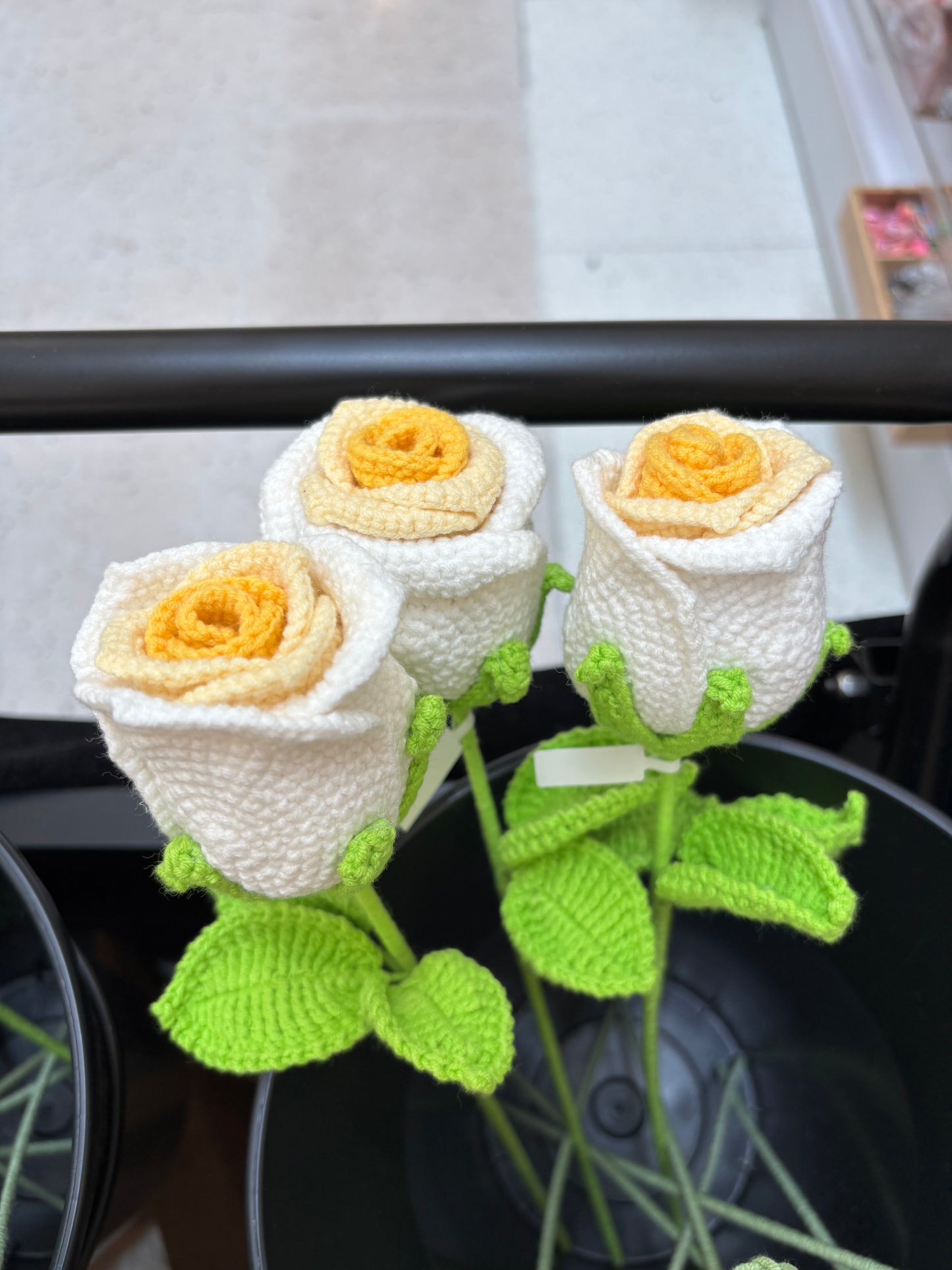 Hand-Crocheted Long-Stem Rose