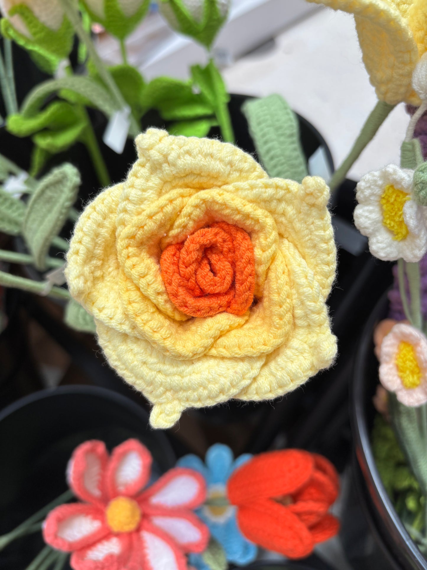 Handmade Crochet Rose Stem