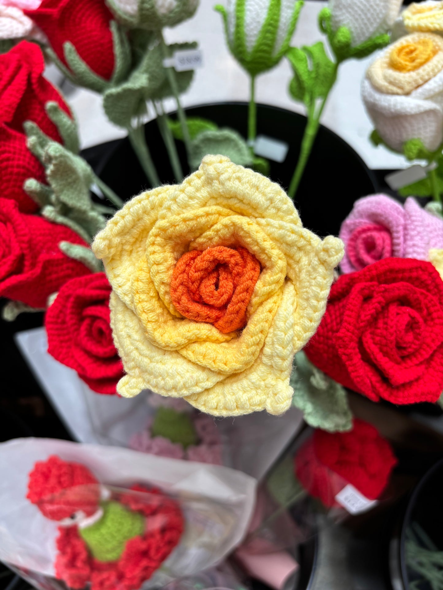Handmade Crochet Rose Stem