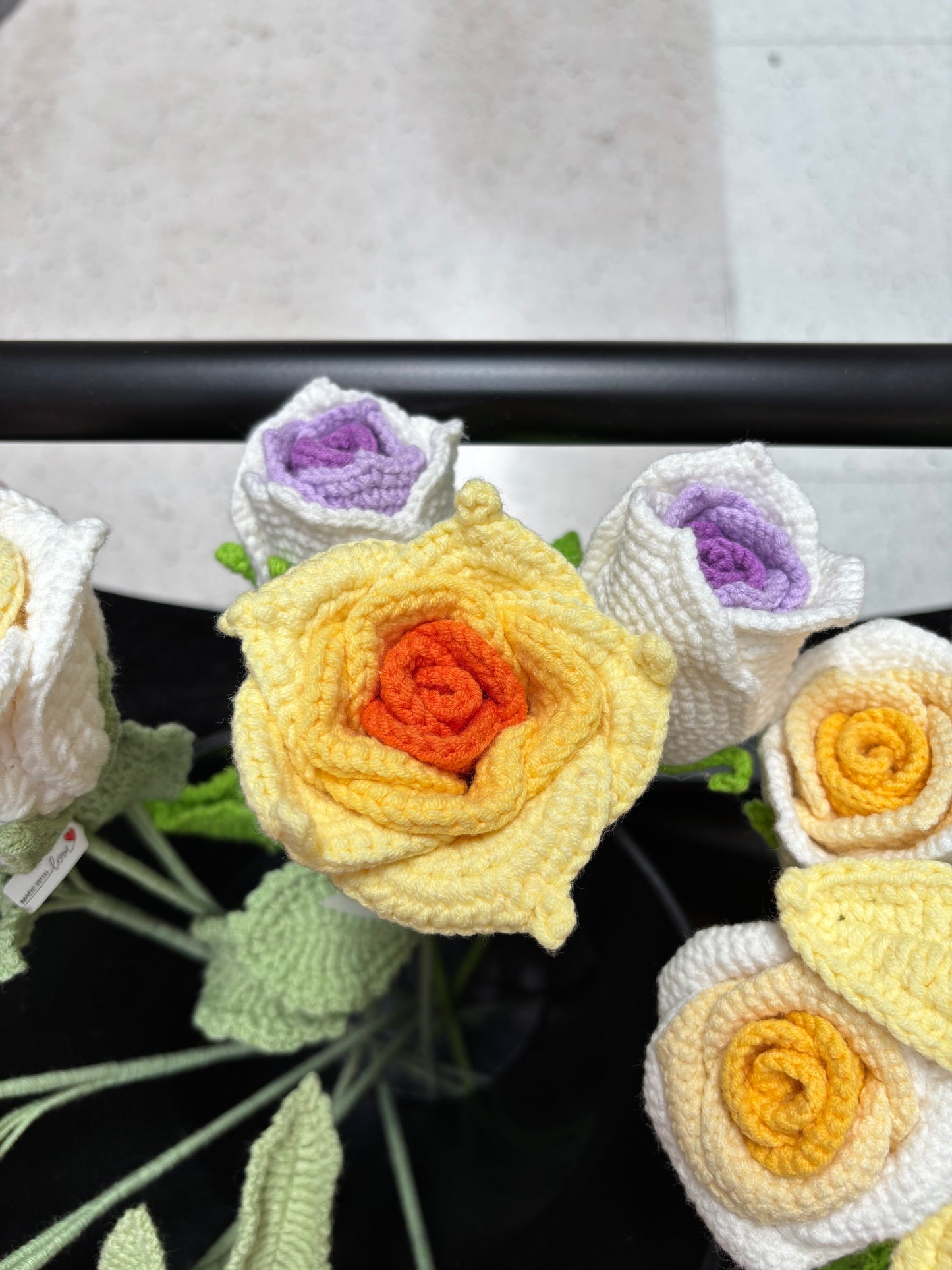 Handmade Crochet Rose Stem
