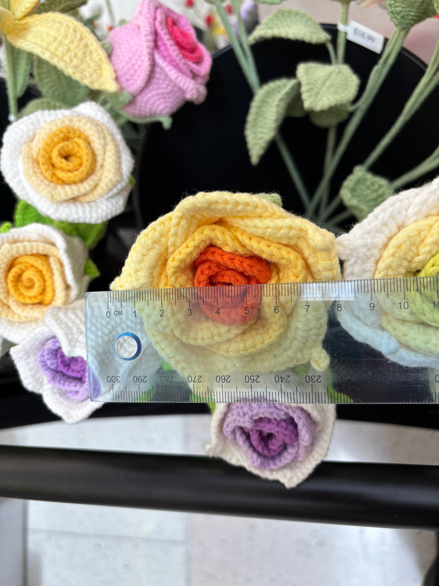 Handmade Crochet Rose Stem