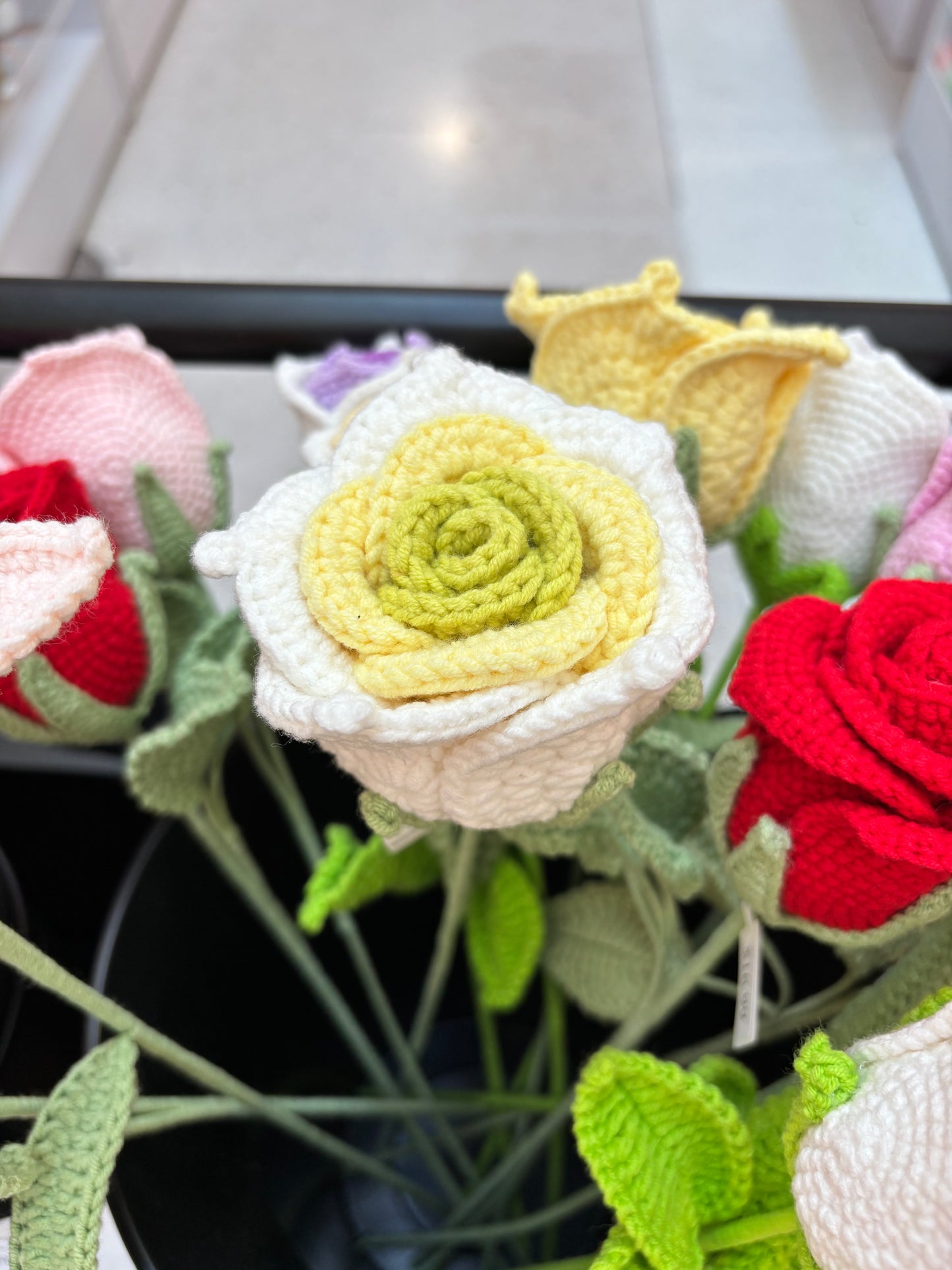 Handmade Crochet Rose Stem